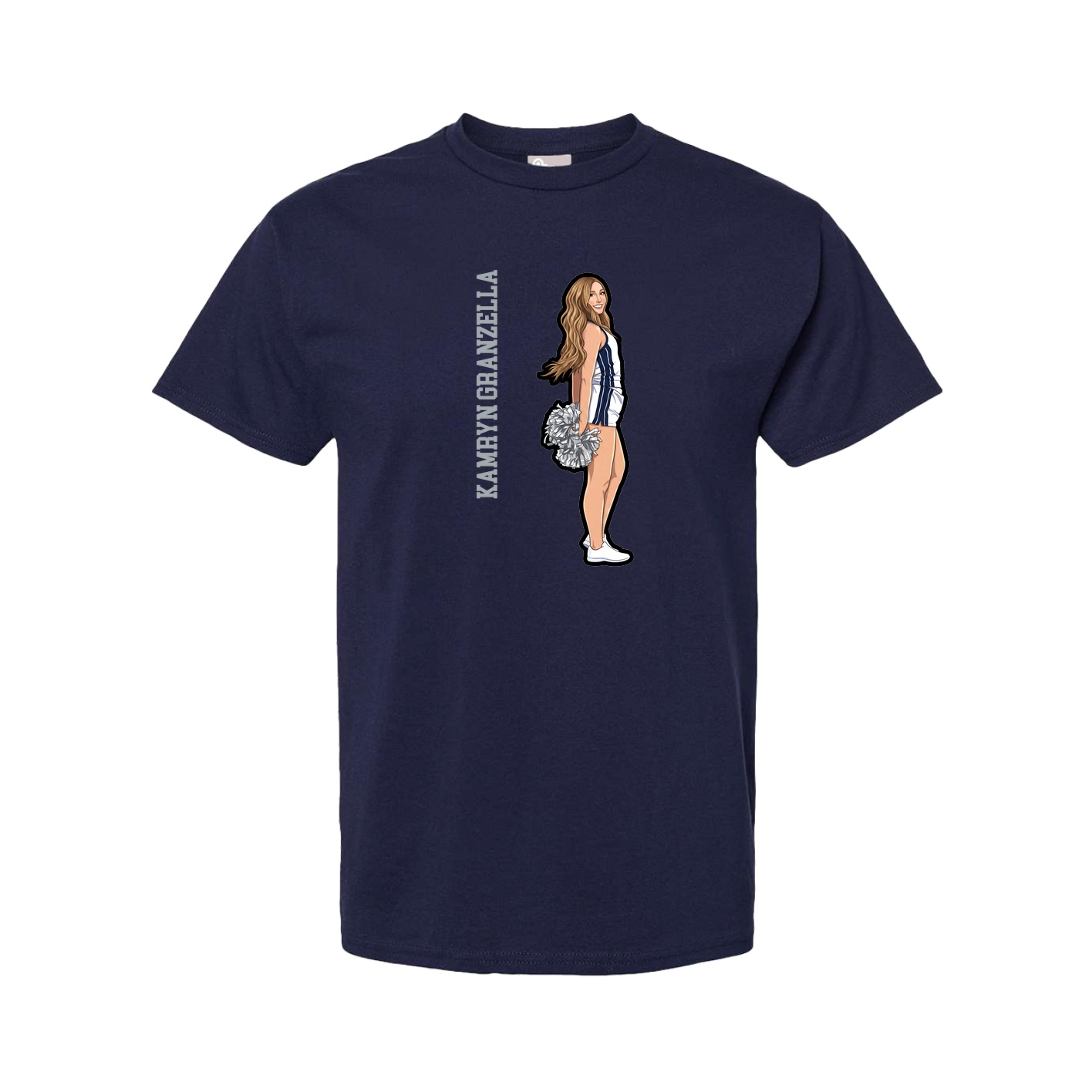 Tee — Name Vertical in Navy