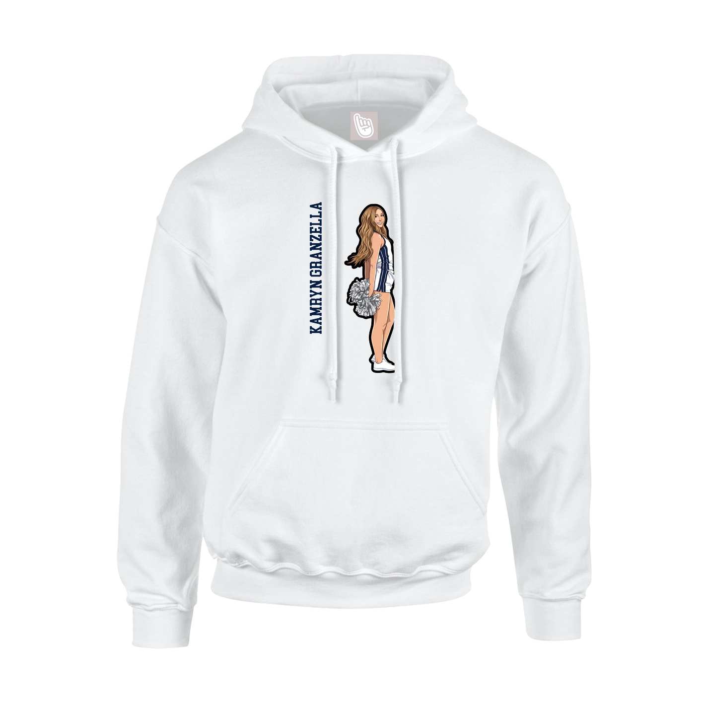 Youth Hoodie — Name Vertical in White