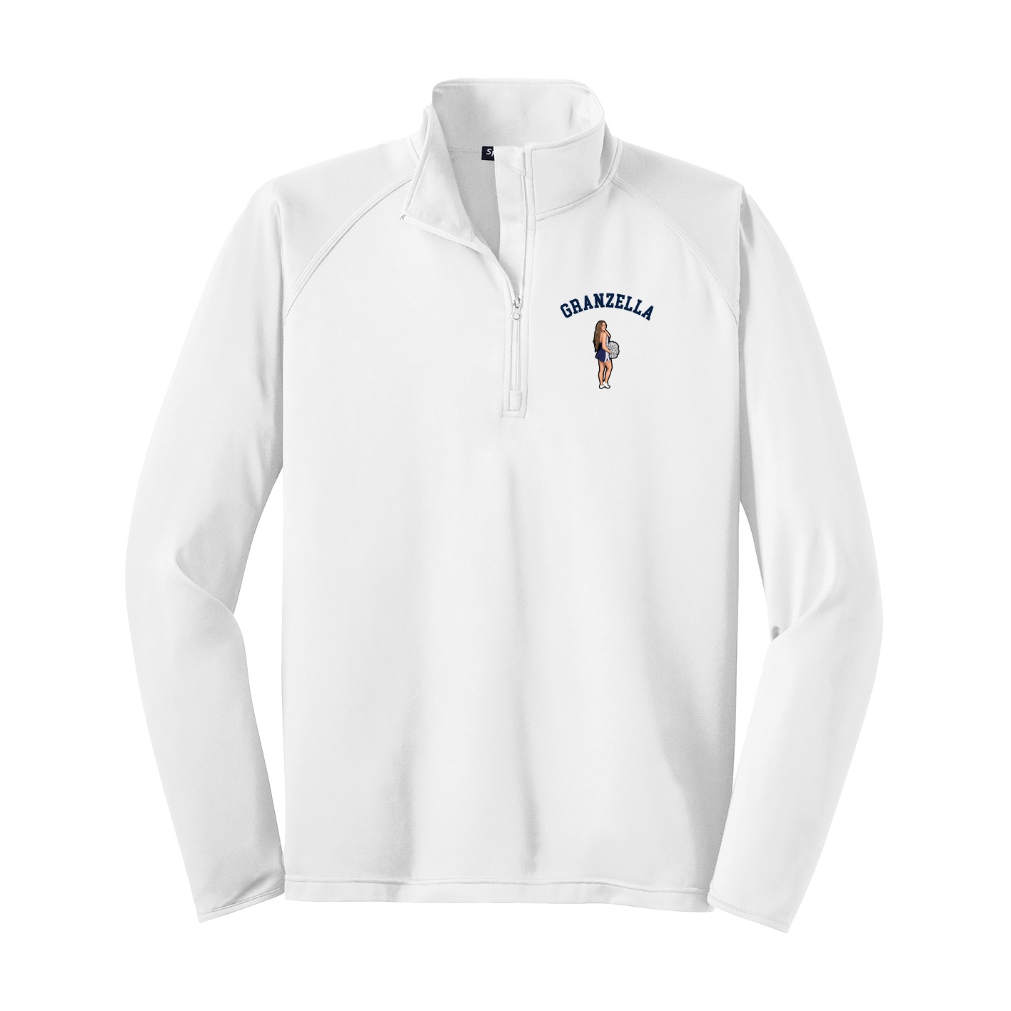 Q-Zip Pullover — Shirsey Arch in White