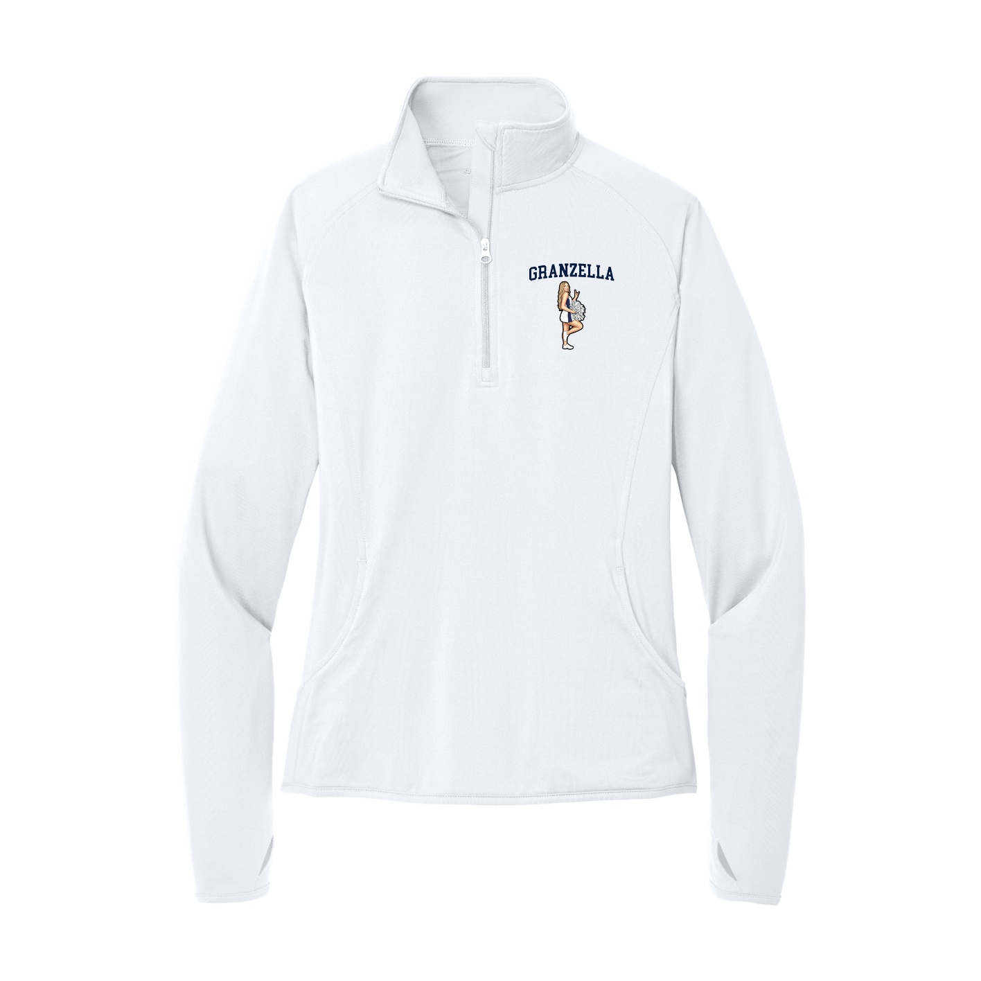 Women's Q-Zip Pullover — Shirsey in White