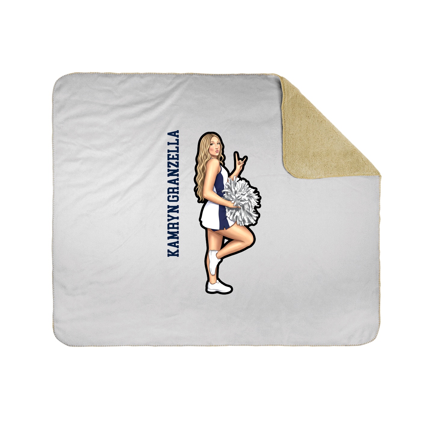 Throw Blanket — Name Vertical in White