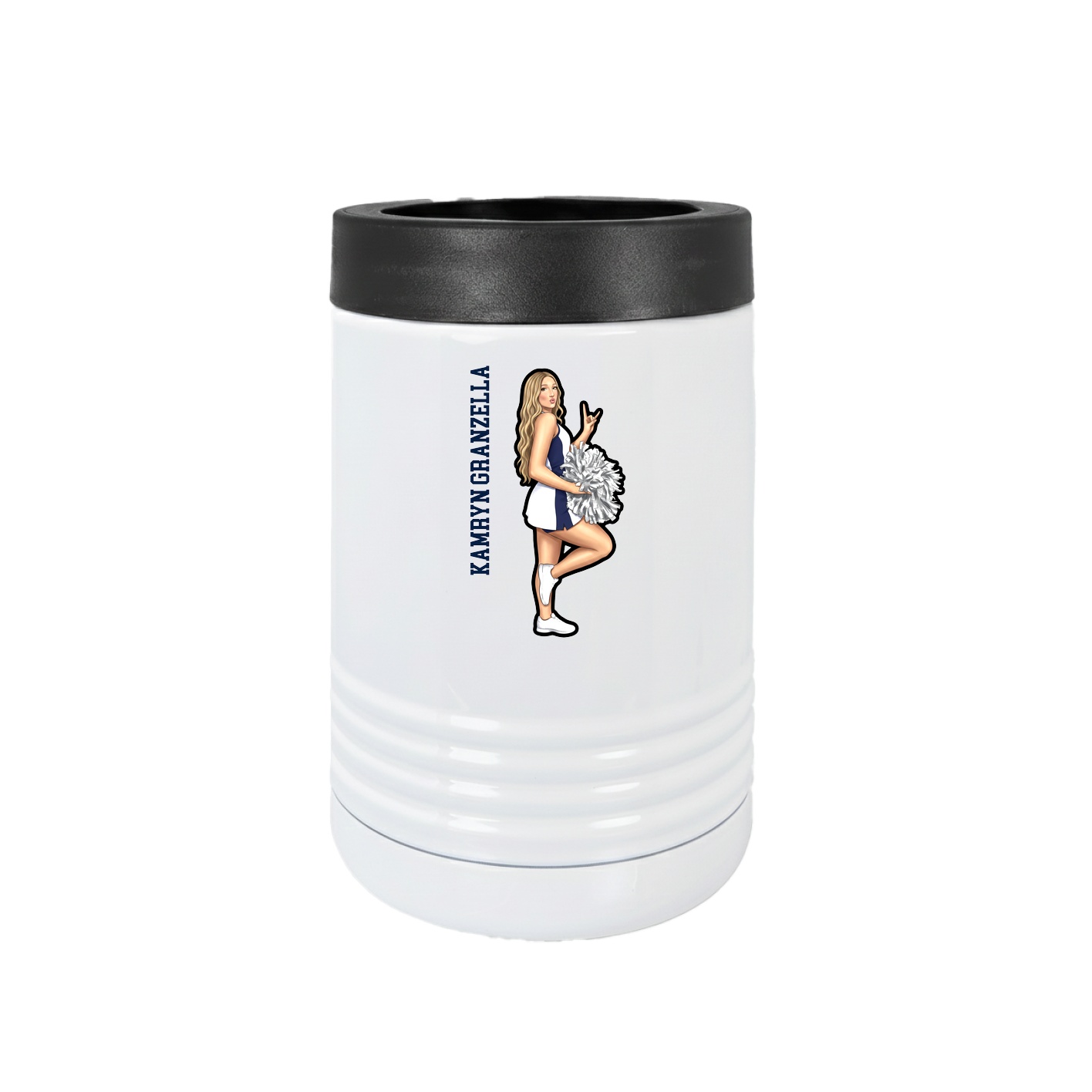 Beverage Holder — Name Vertical in White