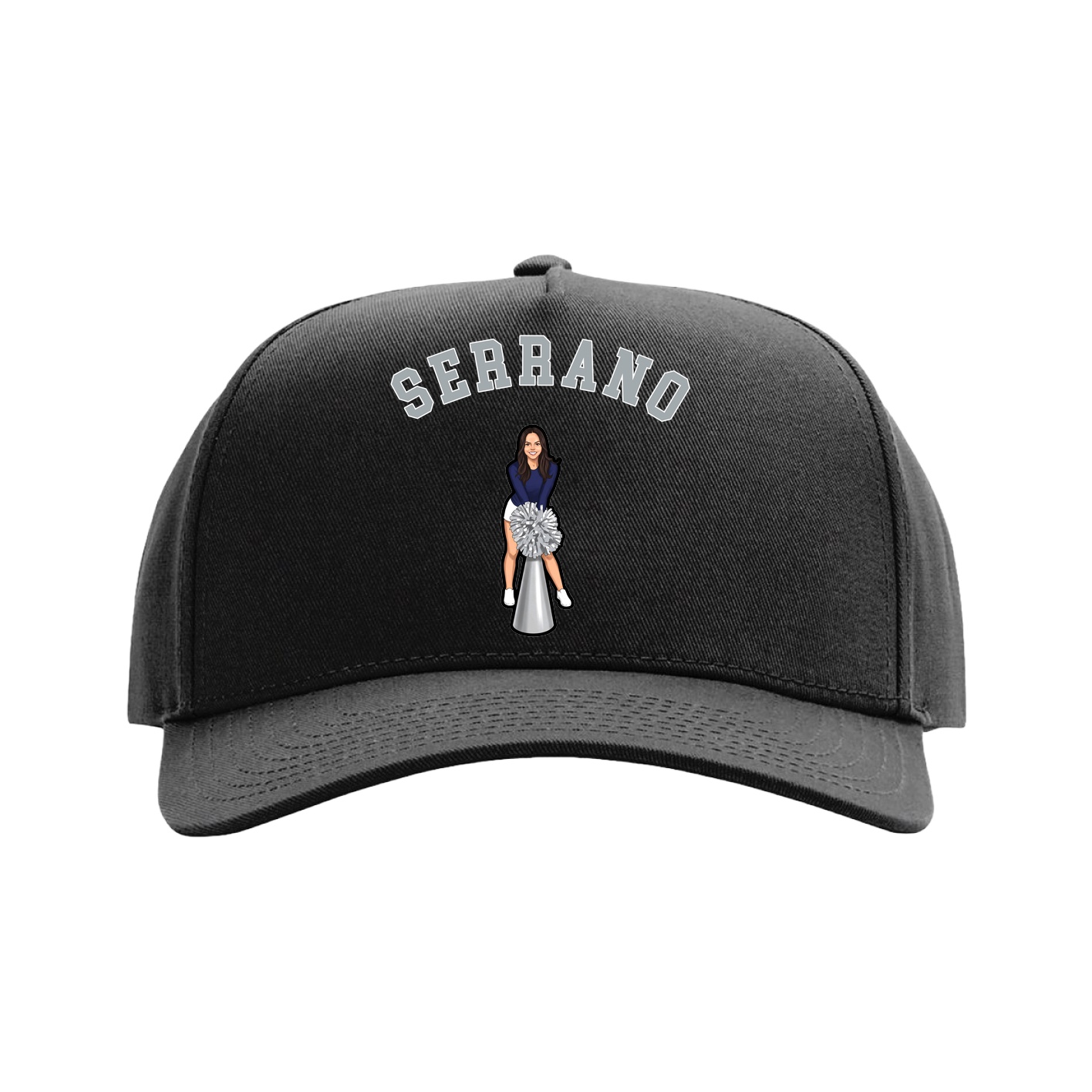Full Fabric Five-Panel Champ Cap — Shirsey Arch in Black