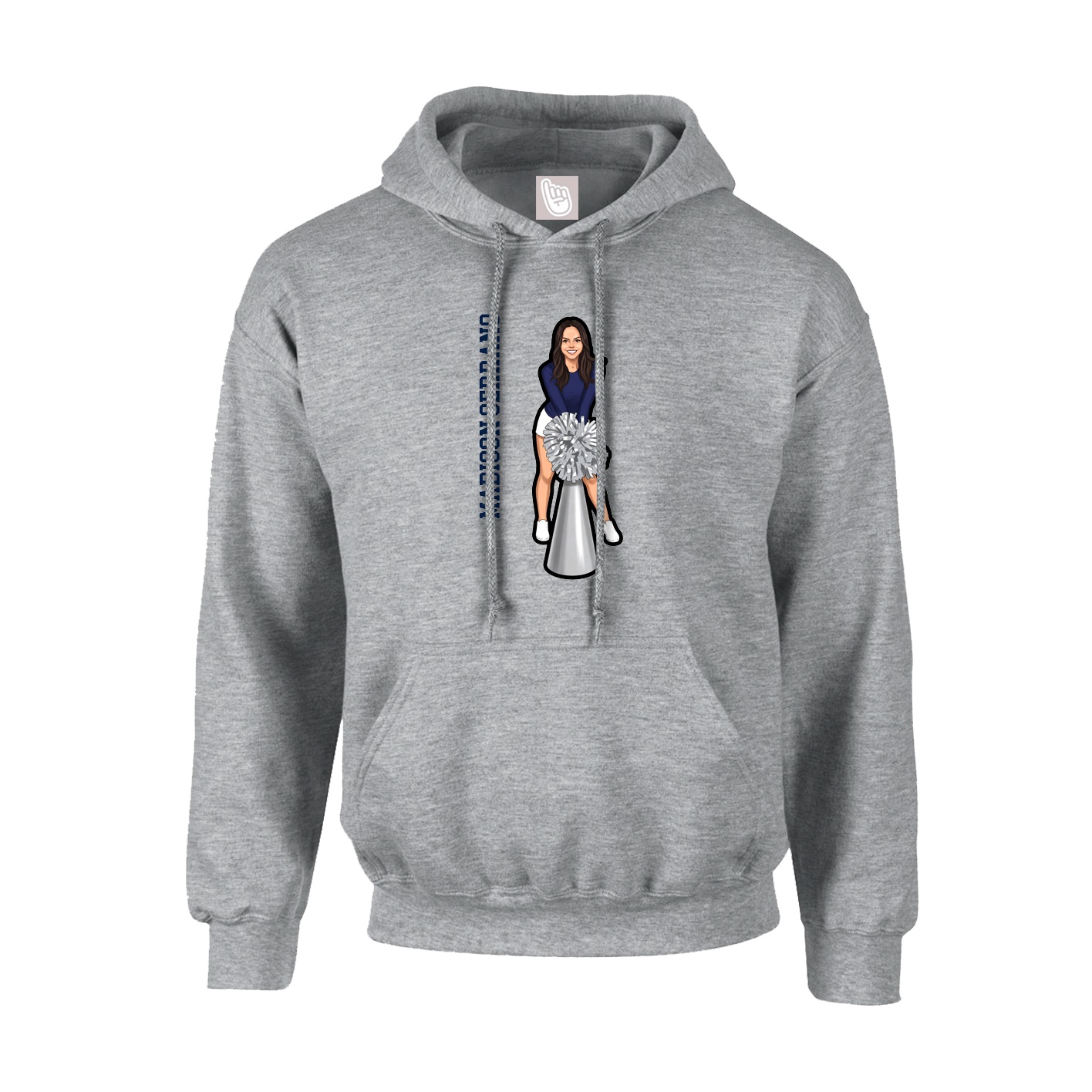 Hoodie — Name Vertical in Grey