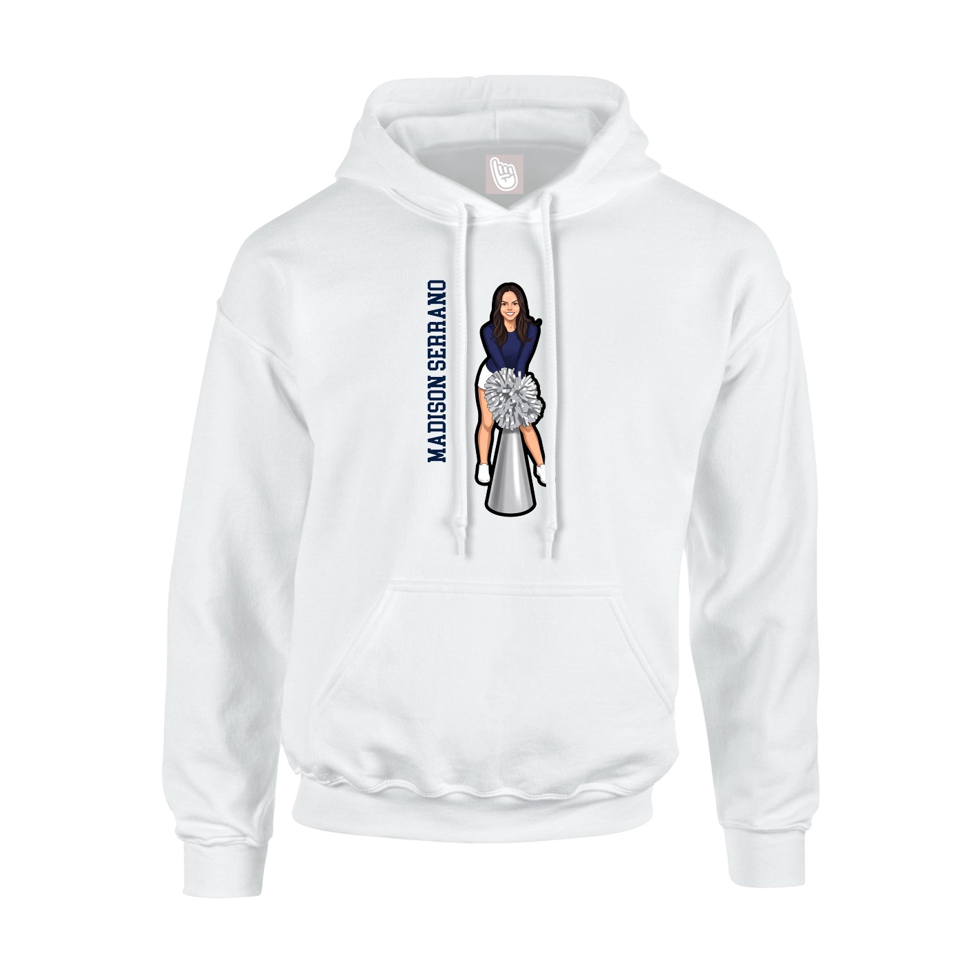 Hoodie — Name Vertical in White