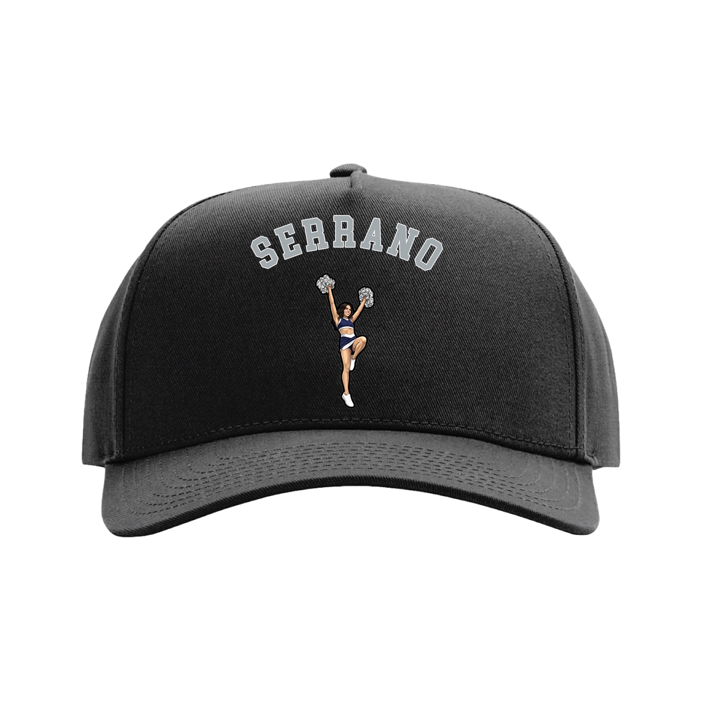 Full Fabric Five-Panel Champ Cap — Shirsey Arch in Black