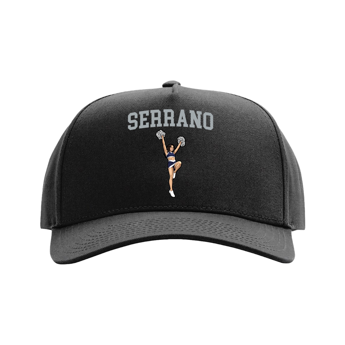 Full Fabric Five-Panel Champ Cap — Shirsey in Black