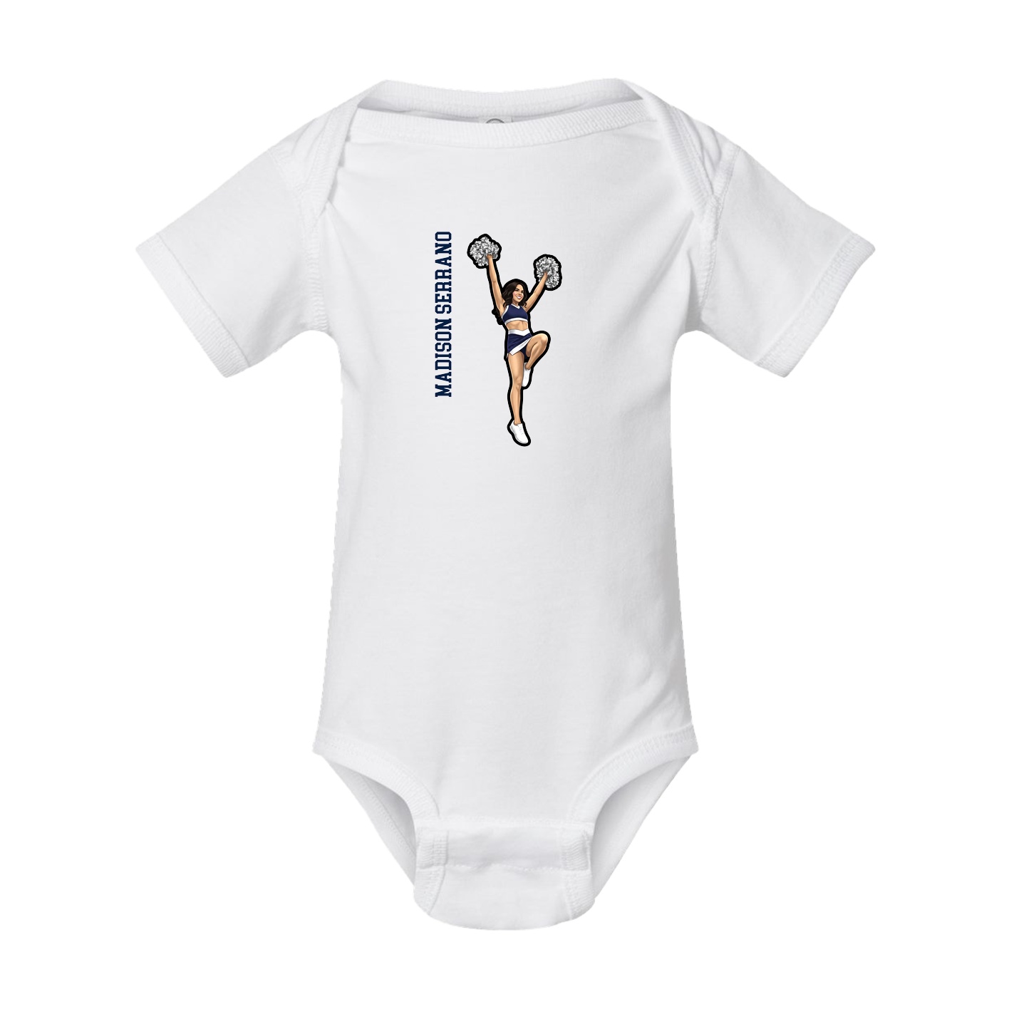Baby Onesie — Name Vertical in White