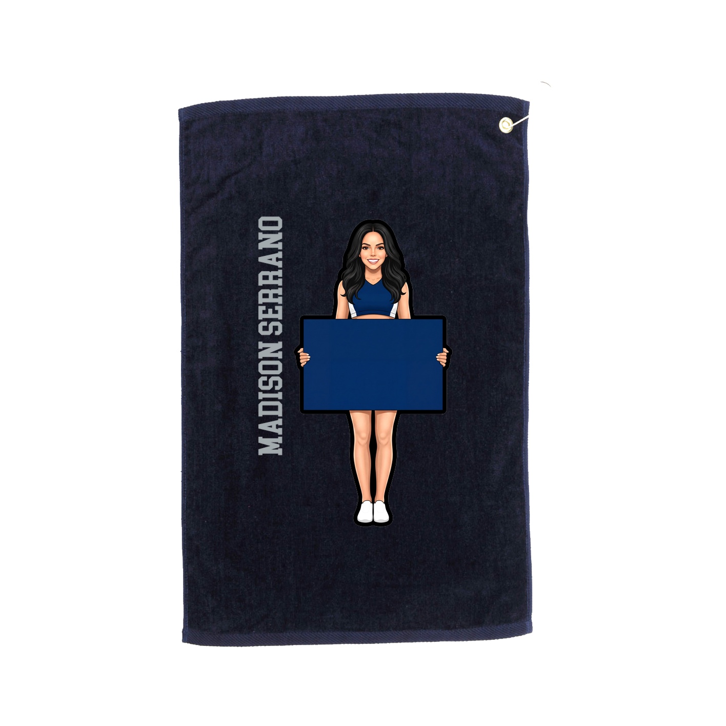 Golf Towel — Name Vertical in Navy