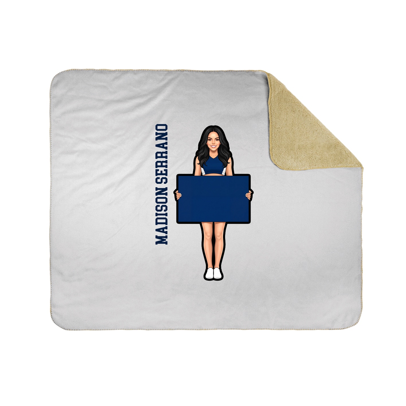 Throw Blanket — Name Vertical in White