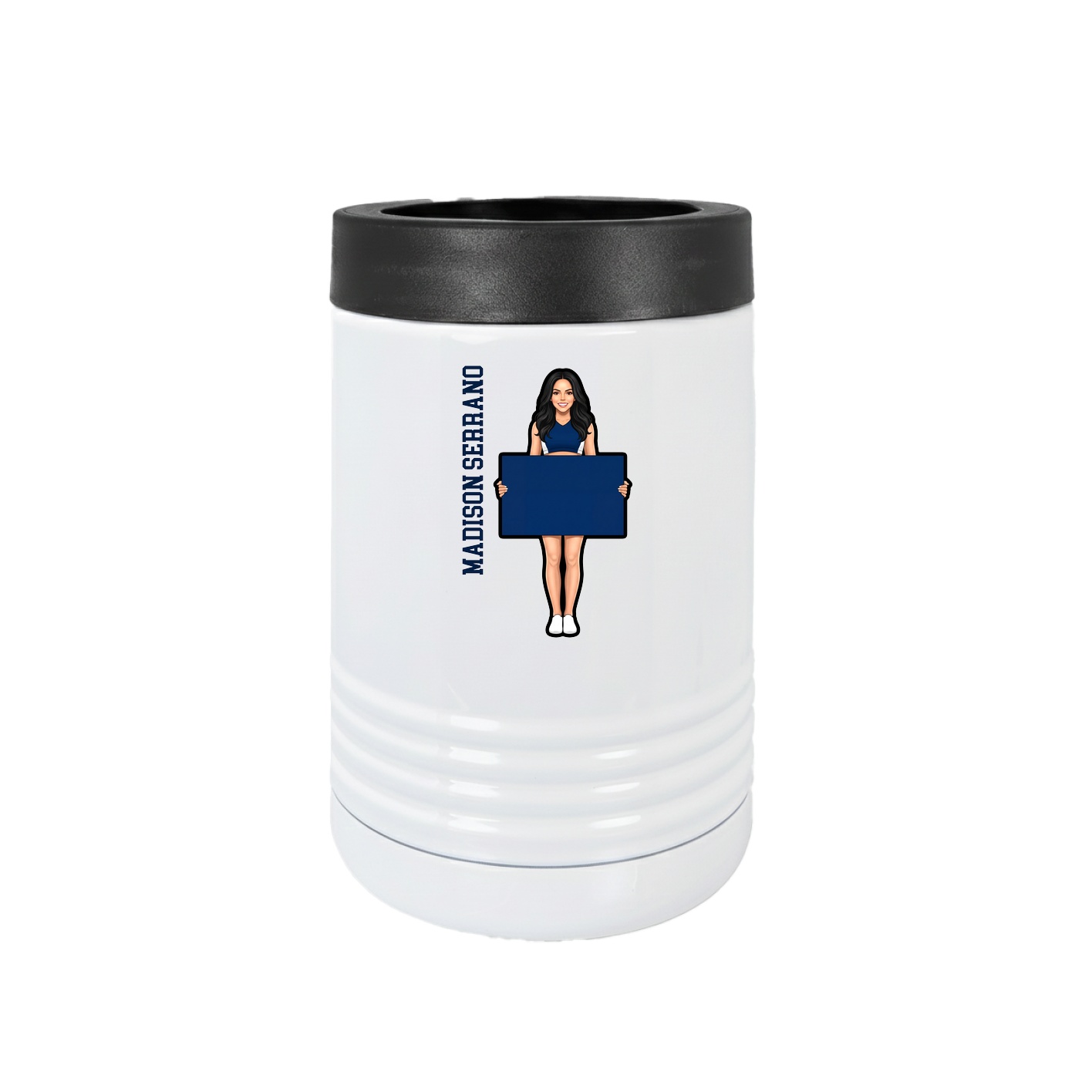 Beverage Holder — Name Vertical in White