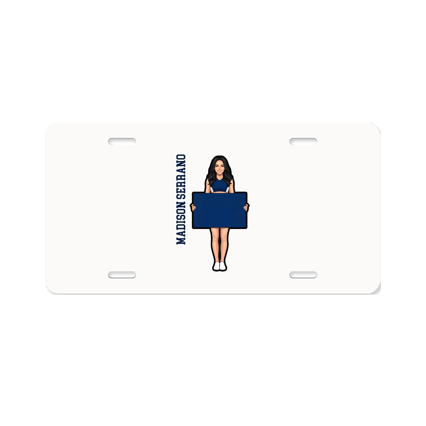 License Plate — Name Vertical in Classic