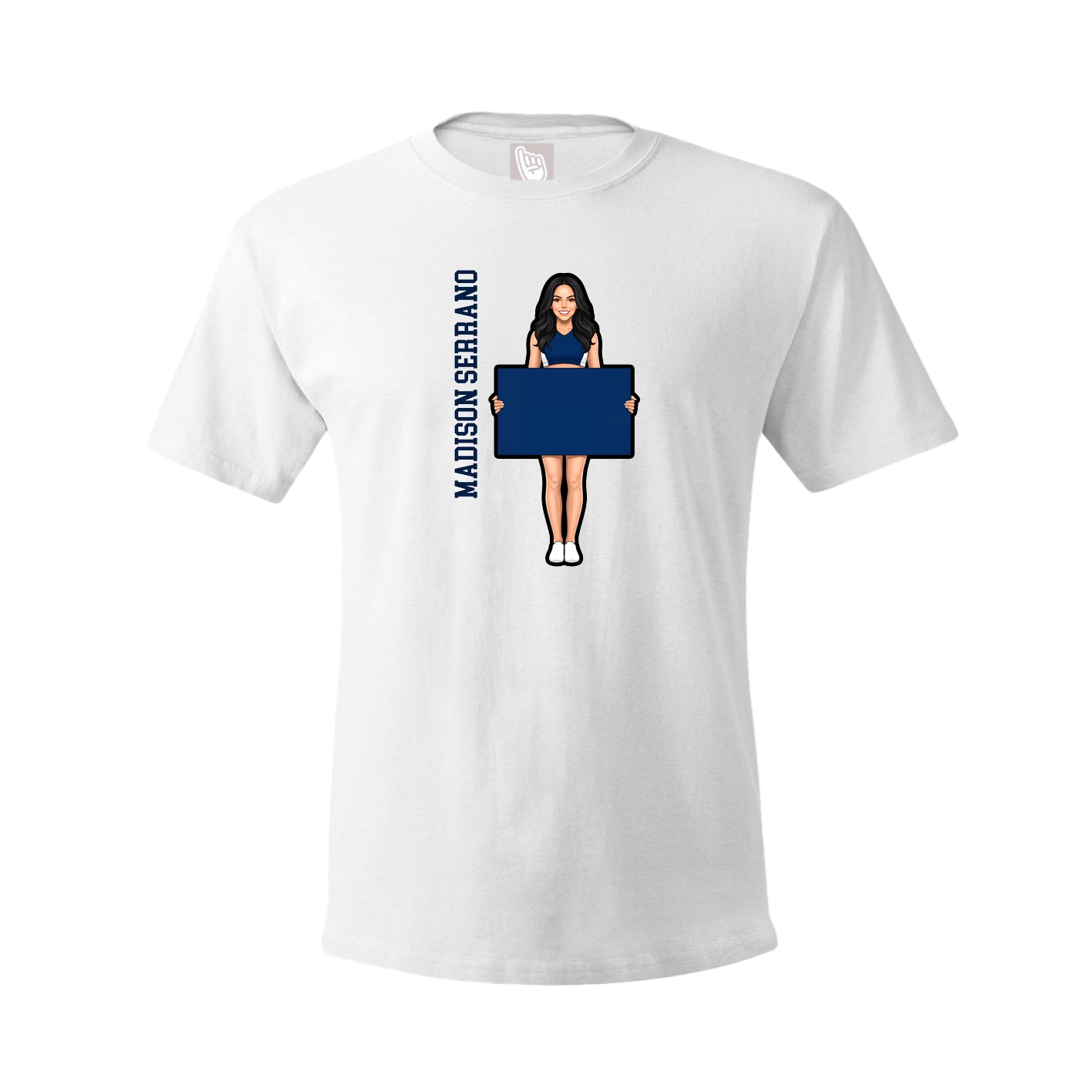 Youth Tee — Name Vertical in White