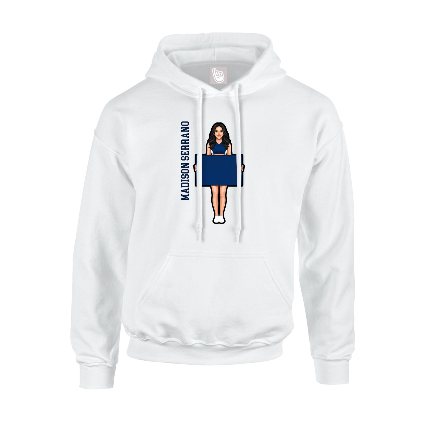 Hoodie — Name Vertical in White