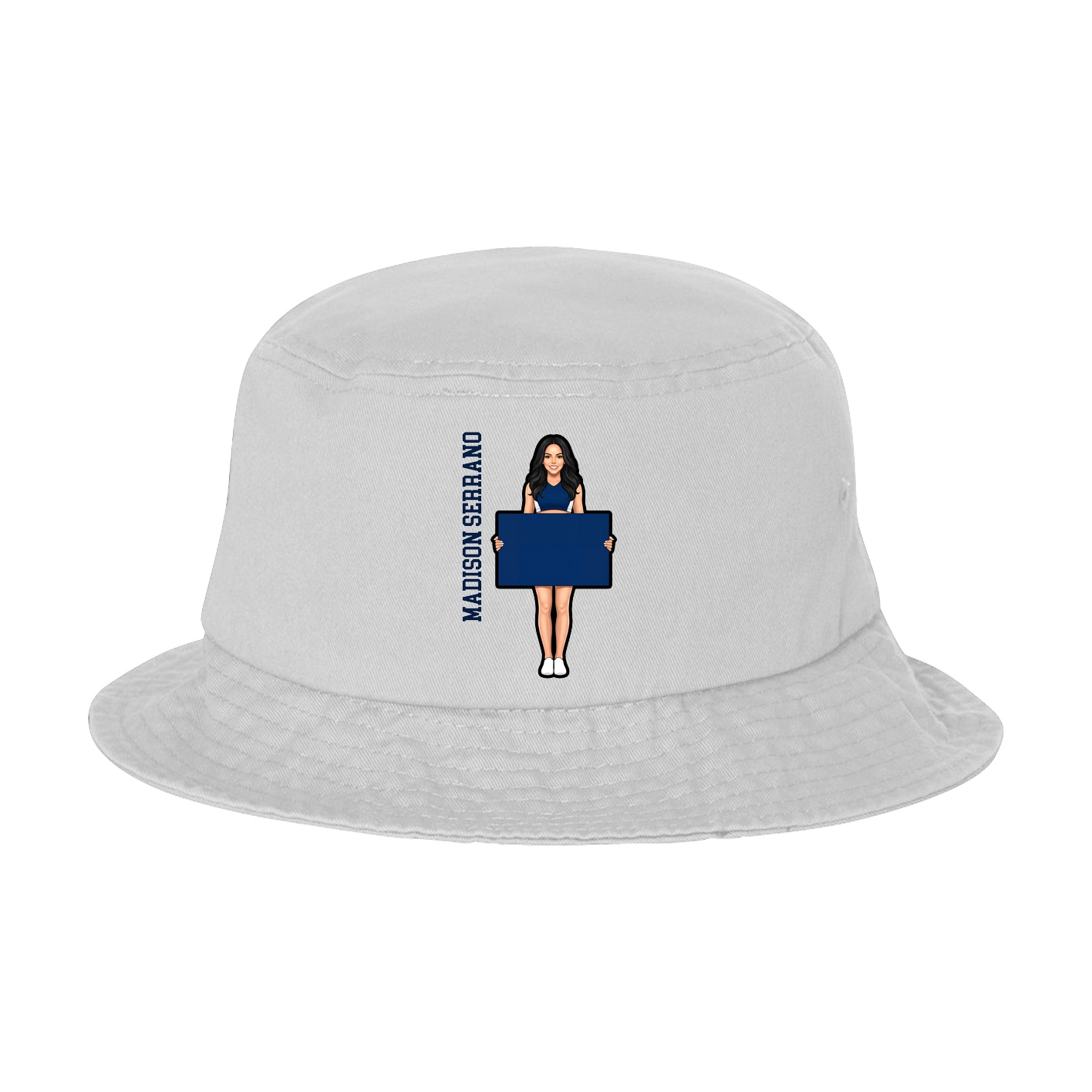 Bucket Cap — Name Vertical in White