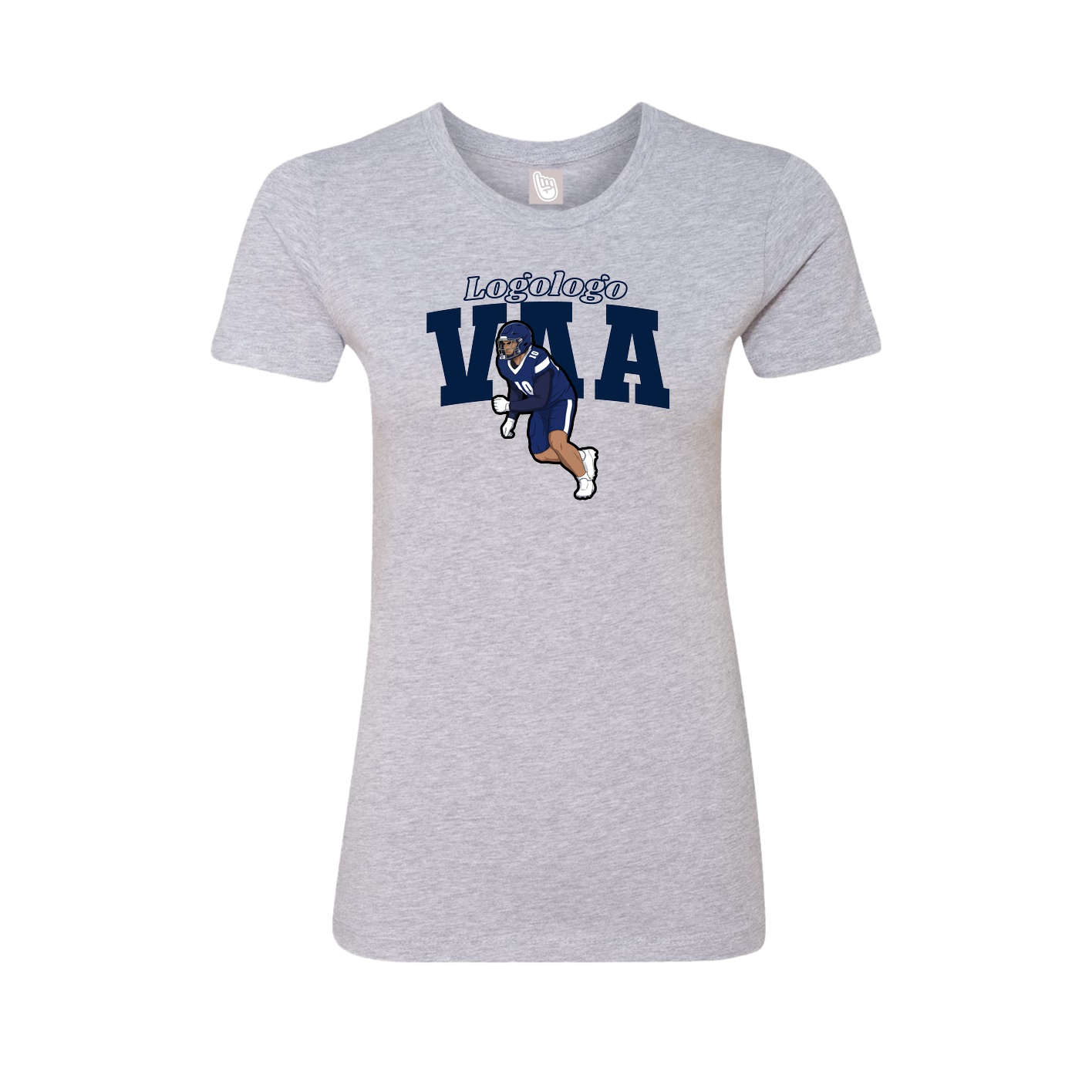 Womens Tee — Name Arch in Grey