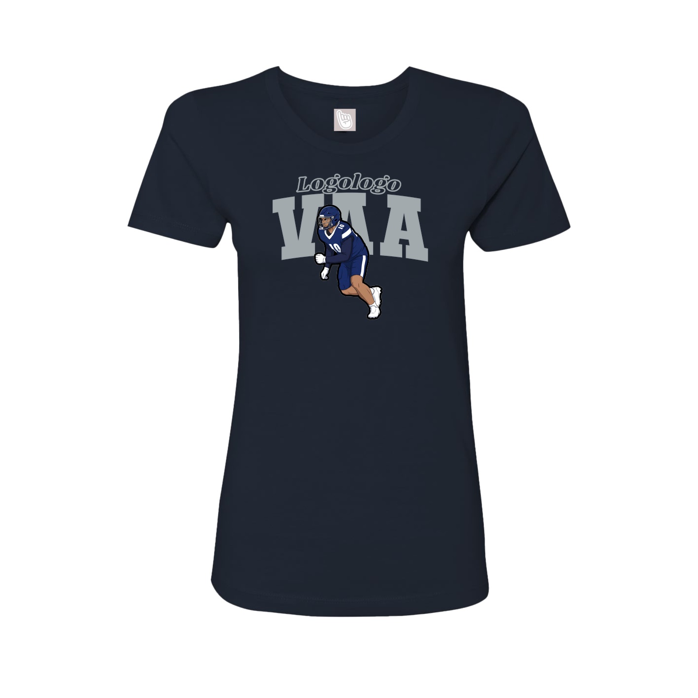 Fitted Women's Tee — Name Arch in Navy