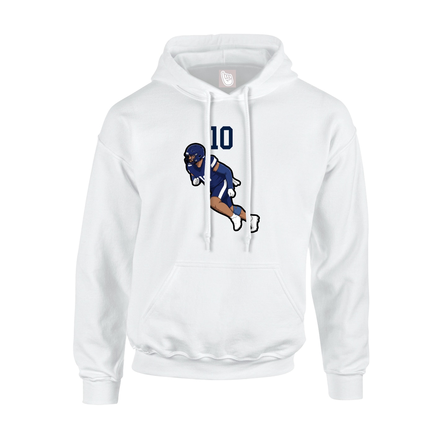 Youth Hoodie — Number Top in White