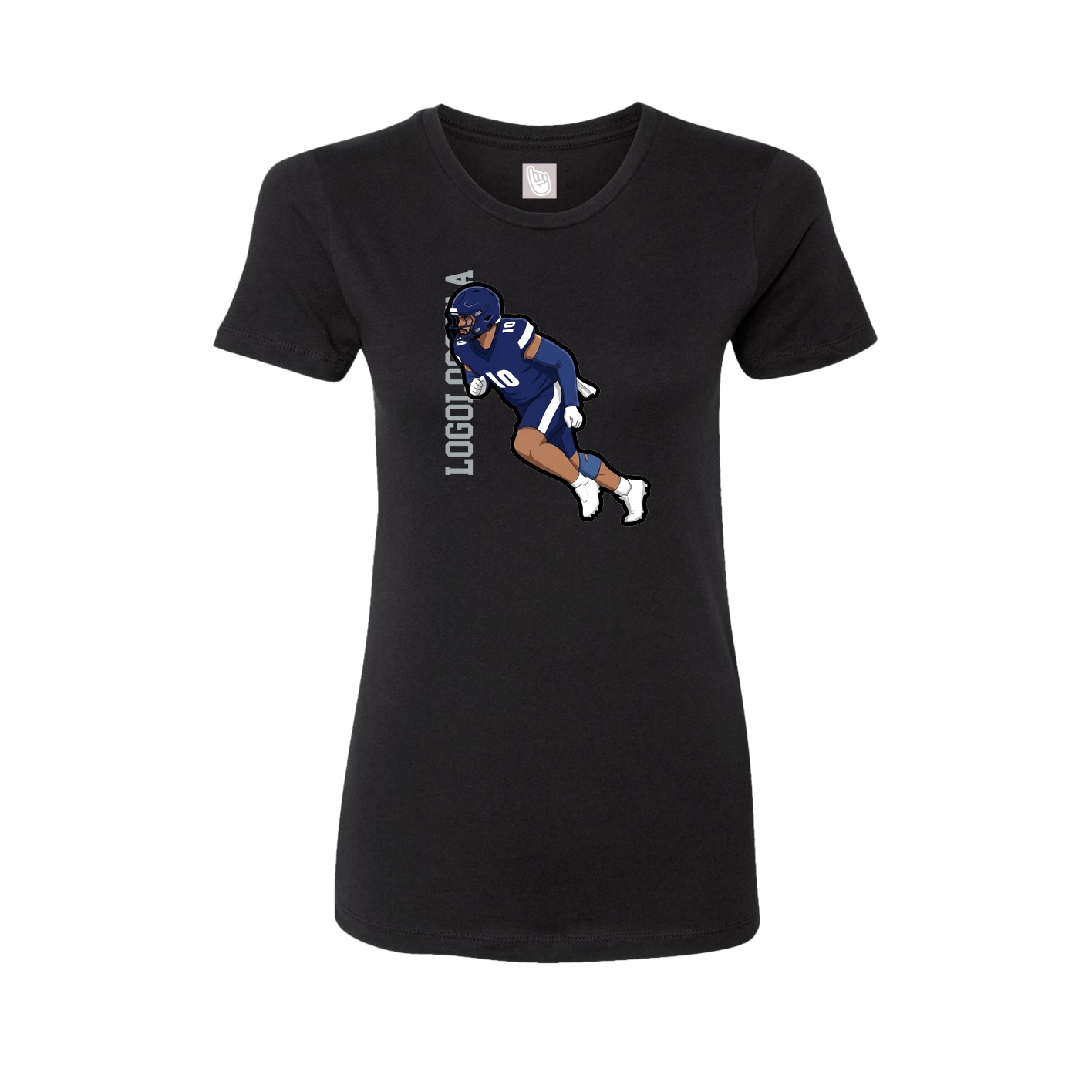 Womens Tee — Name Vertical in Black