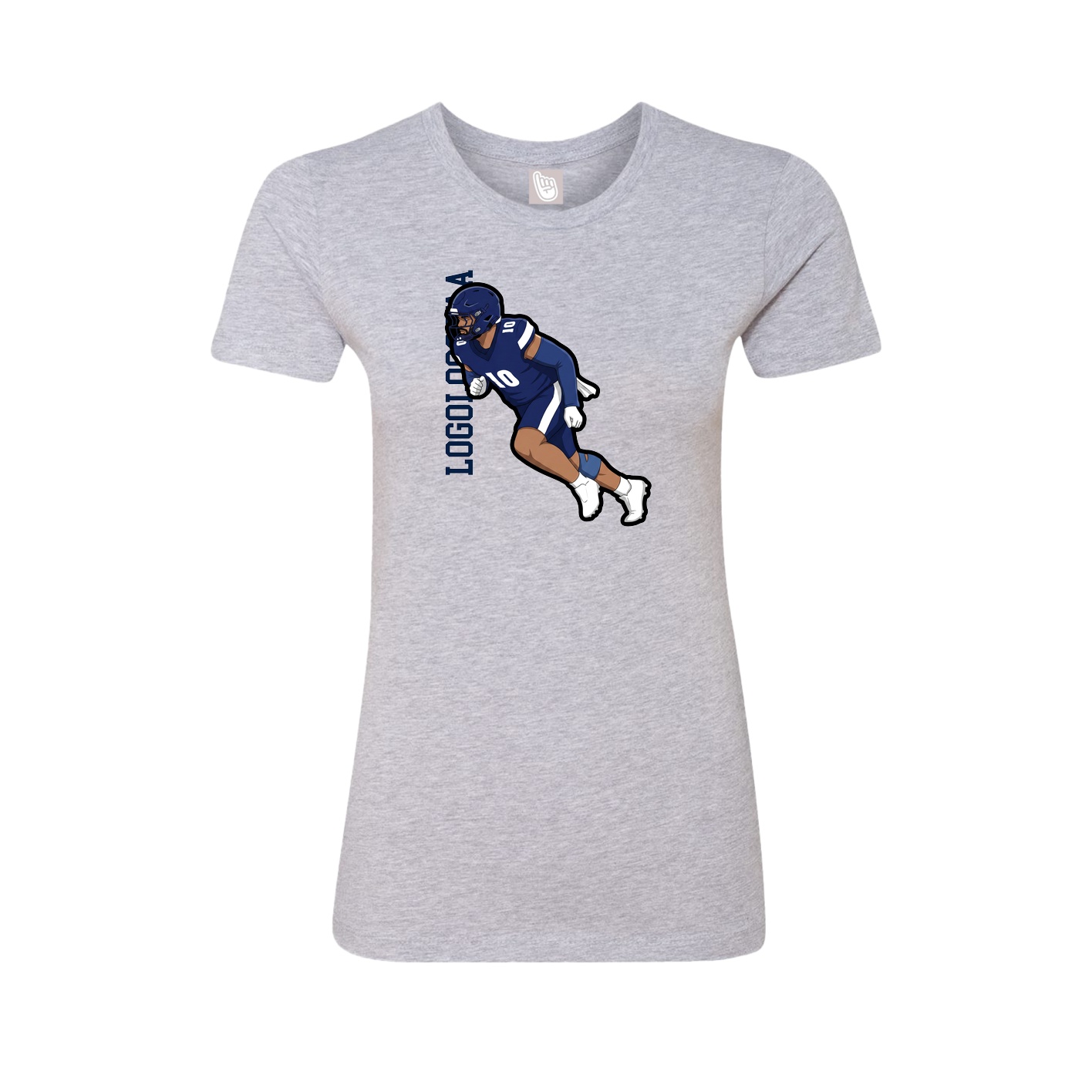 Womens Tee — Name Vertical in Grey