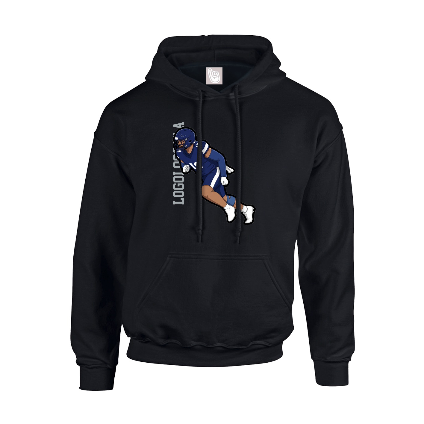 Hoodie — Name Vertical in Black