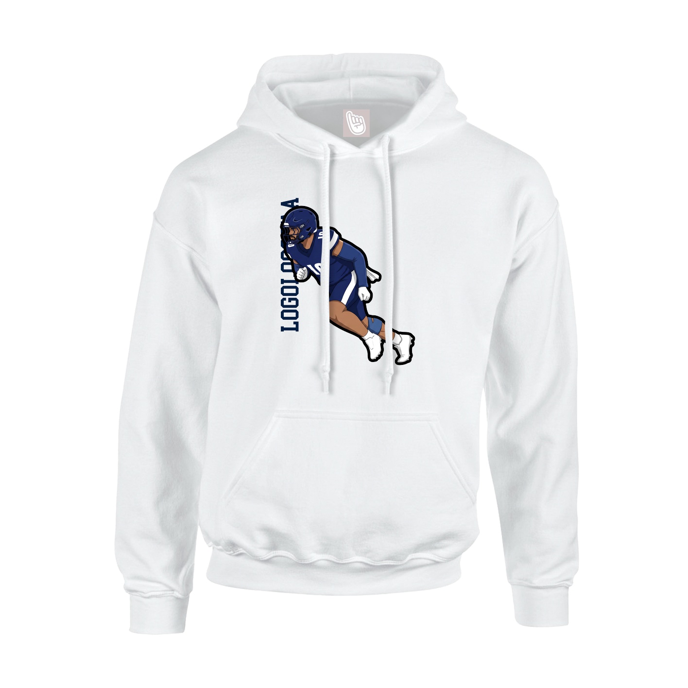 Youth Hoodie — Name Vertical in White