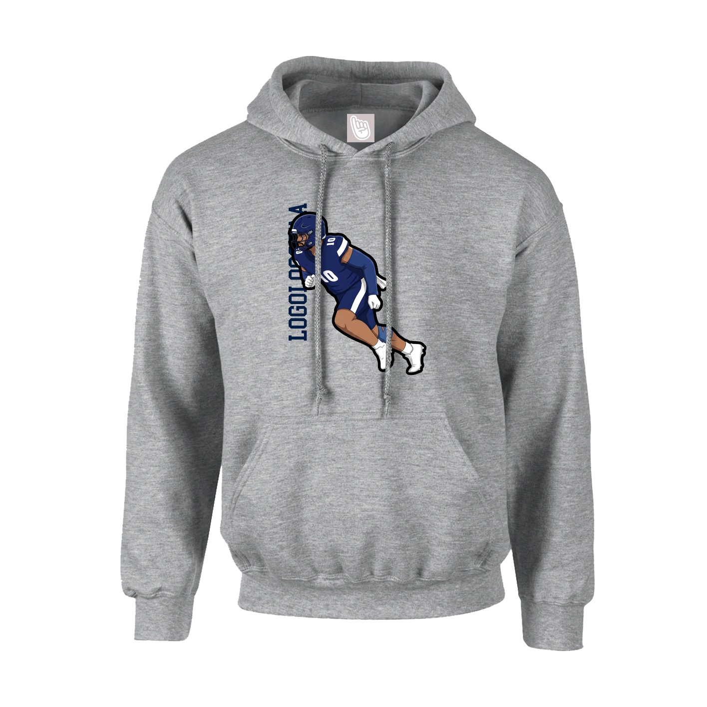 Youth Hoodie — Name Vertical in Grey