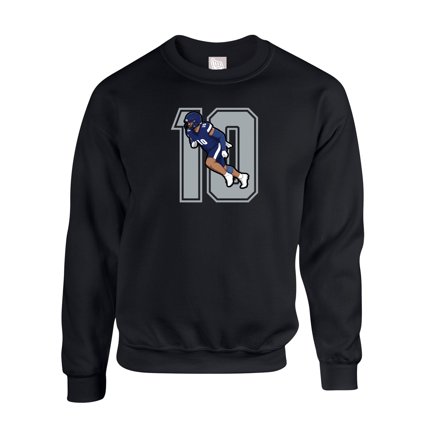 Fleece Crew — Number in Black