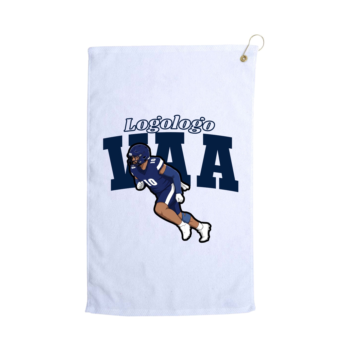 Golf Towel — Name Arch in White