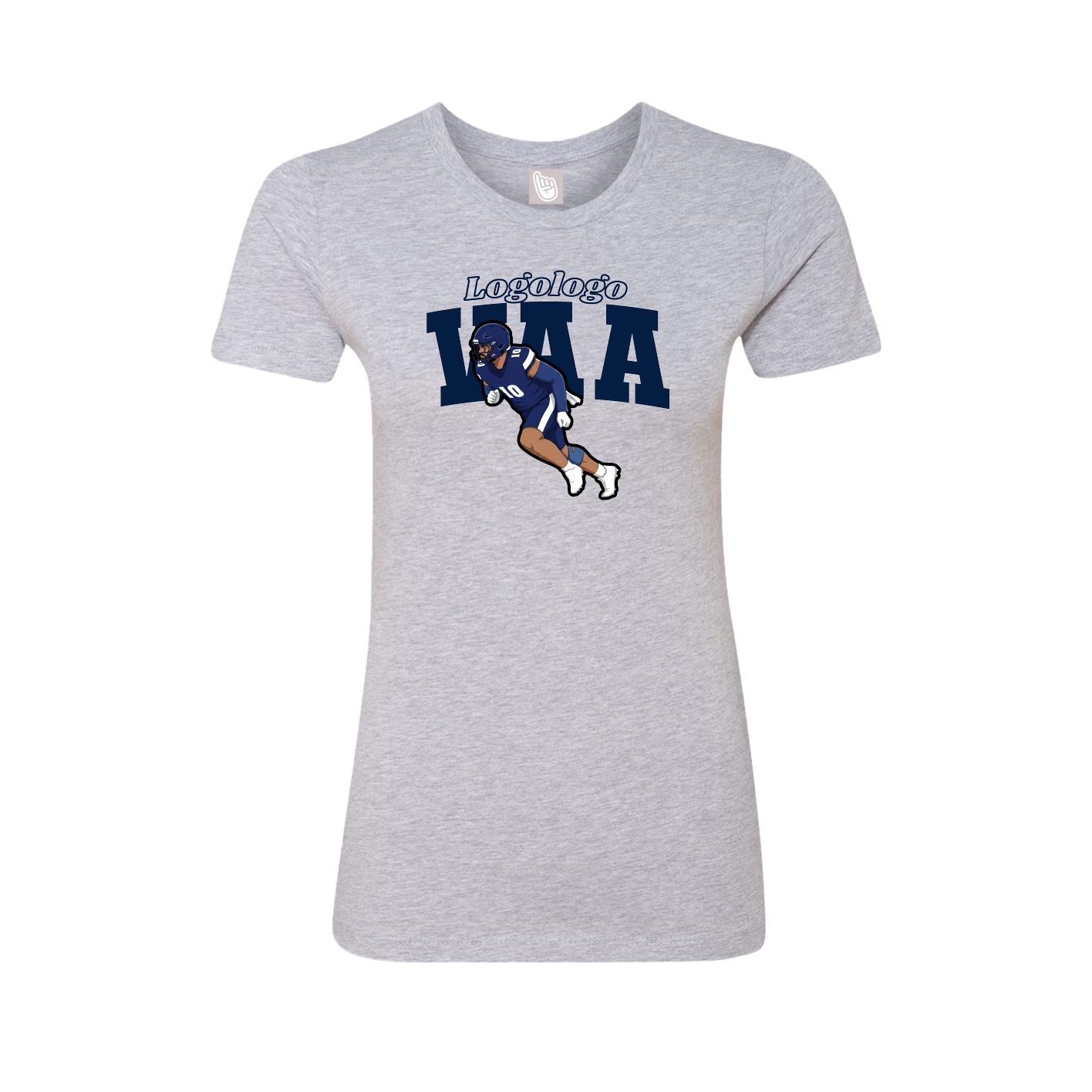 Womens Tee — Name Arch in Grey