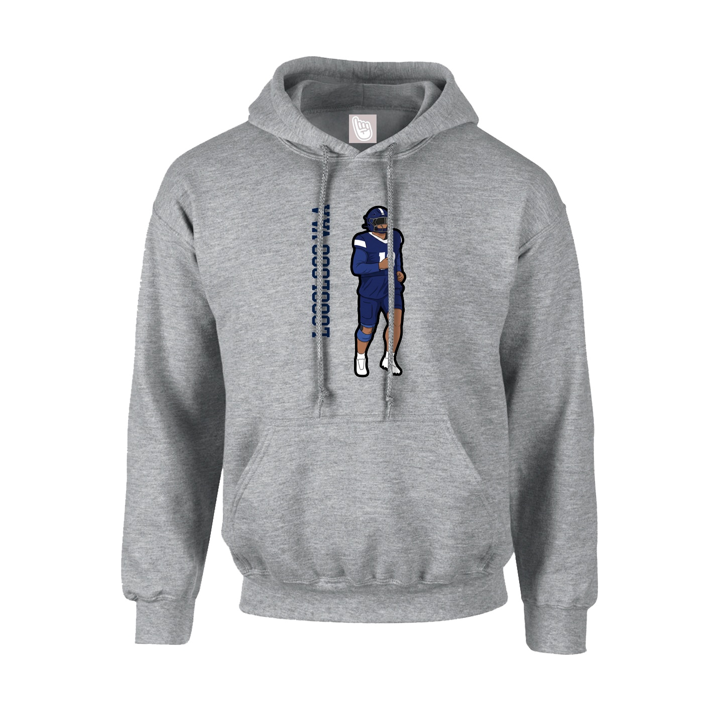 Youth Hoodie — Name Vertical in Grey