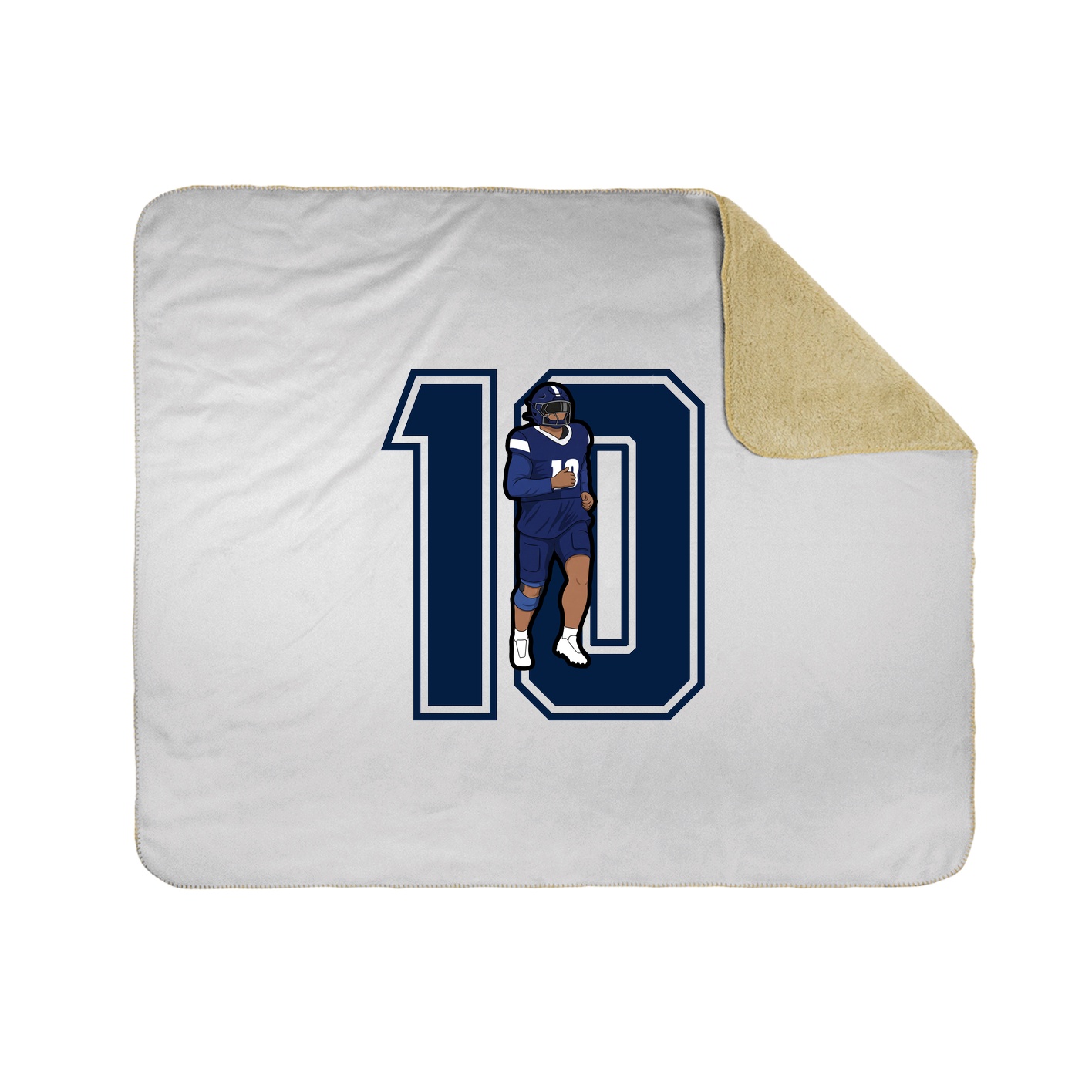 Throw Blanket — Number in White