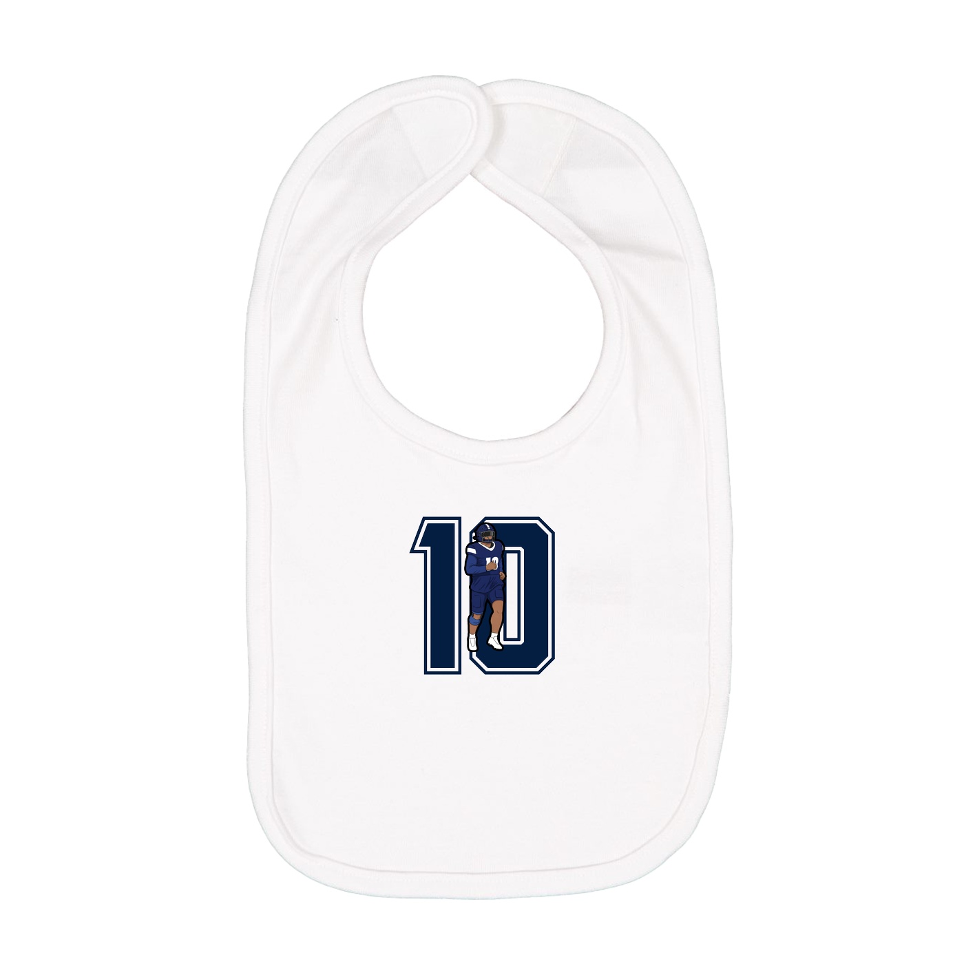 Infant Bib — Number in White