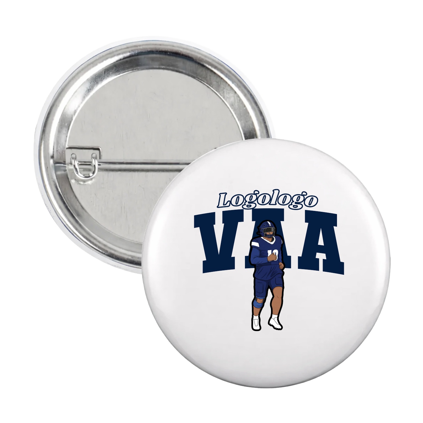 Game Day Button — Name Arch in White