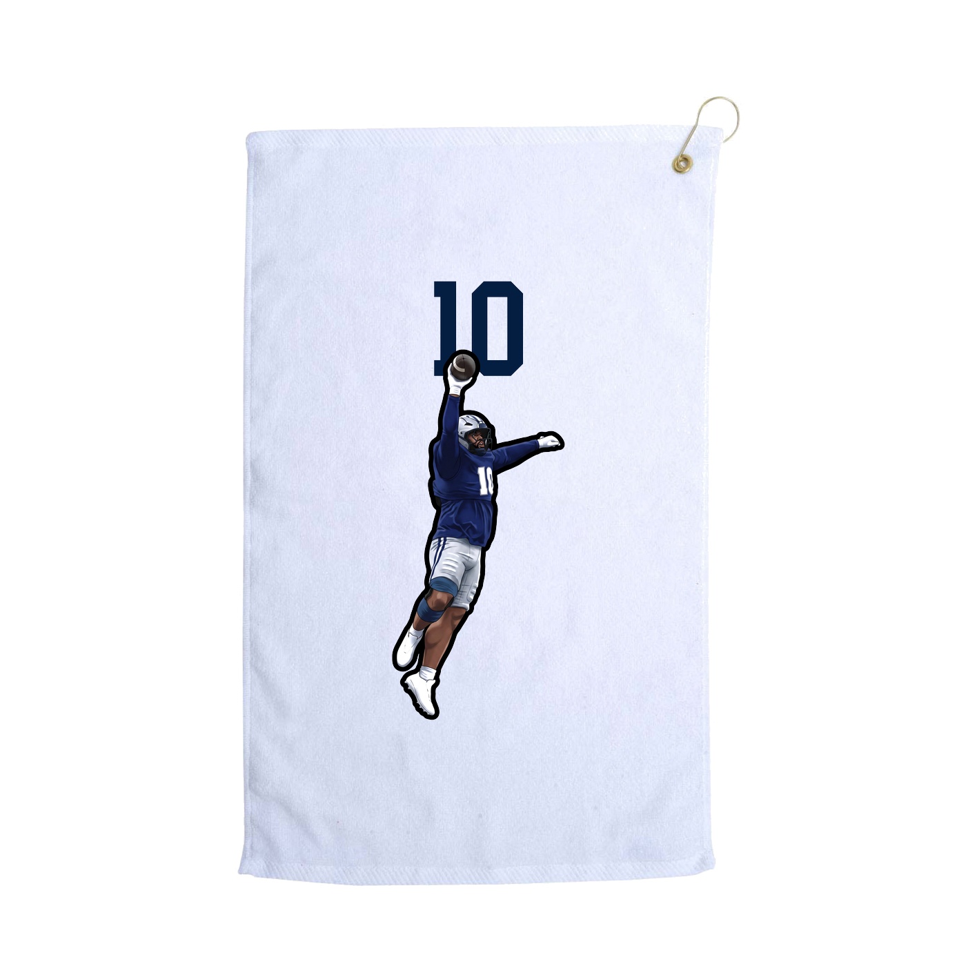 Golf Towel — Number Top in White
