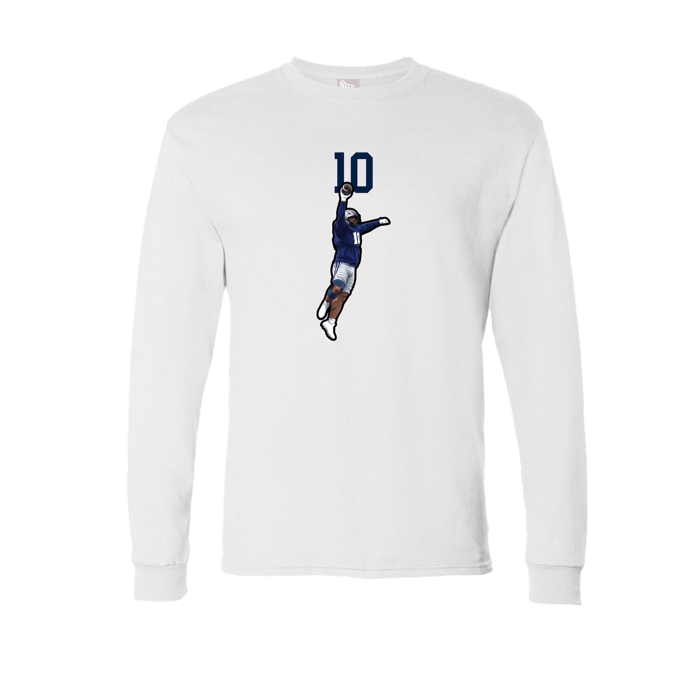 Long Sleeve Tee — Number Top in White