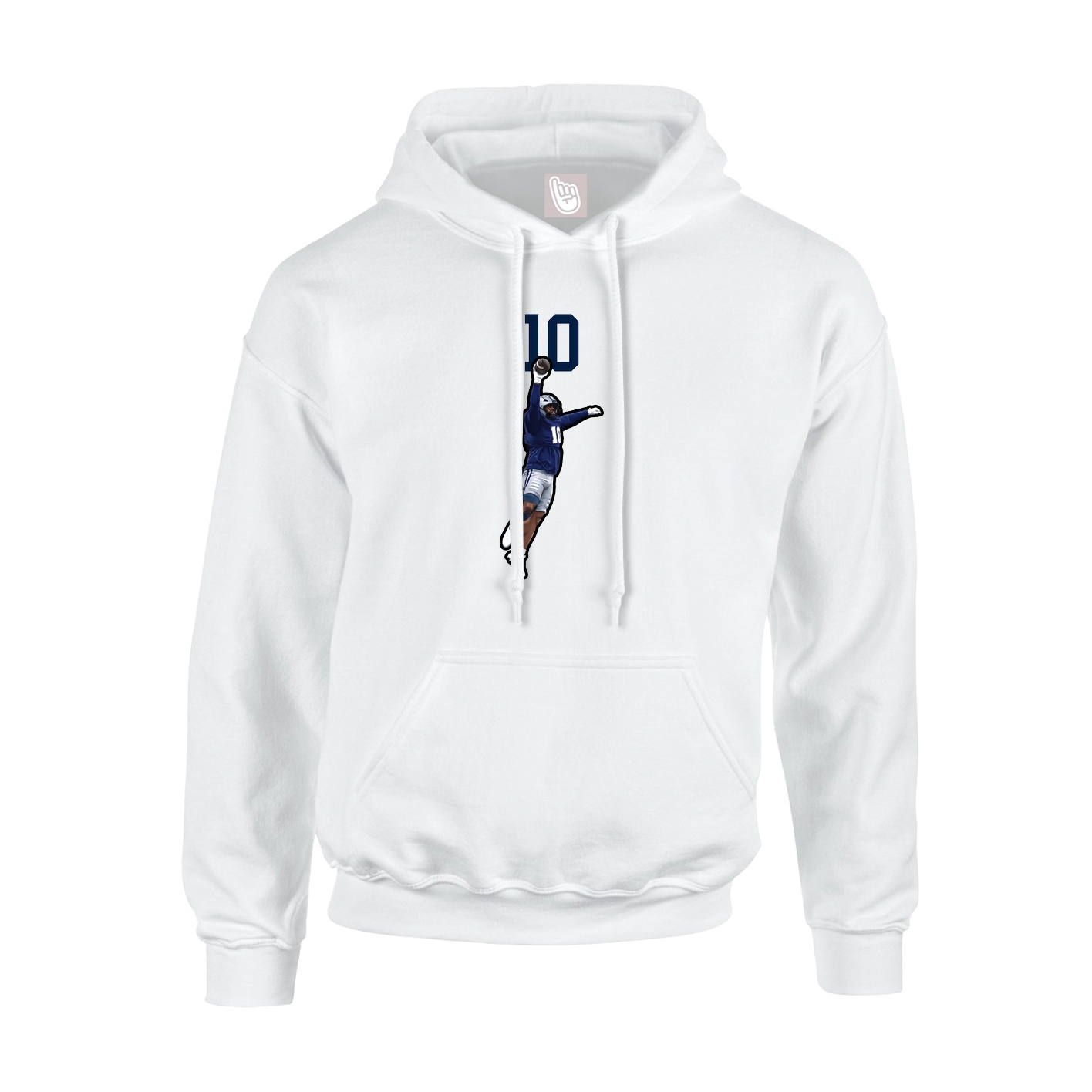 Youth Hoodie — Number Top in White