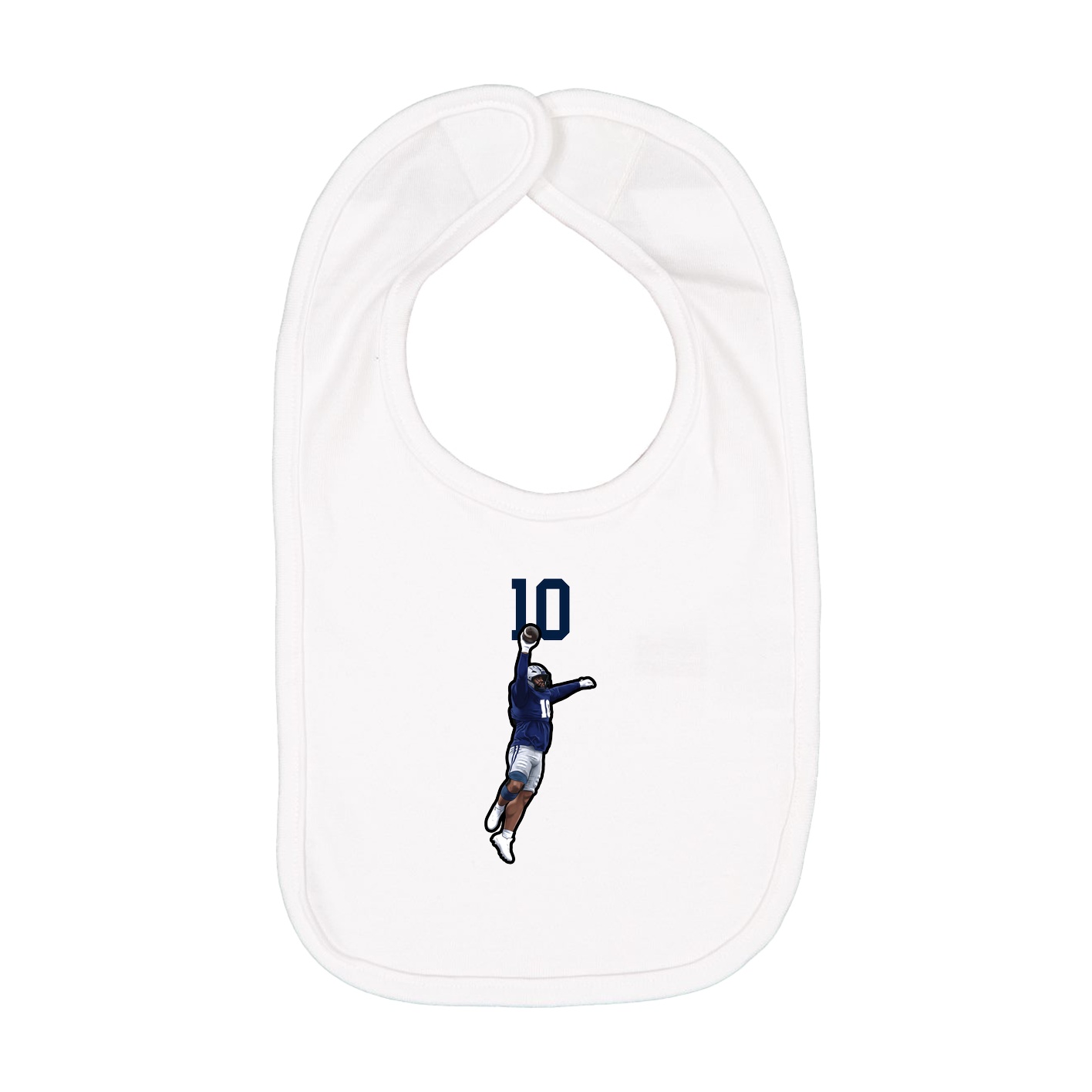 Infant Bib — Number Top in White