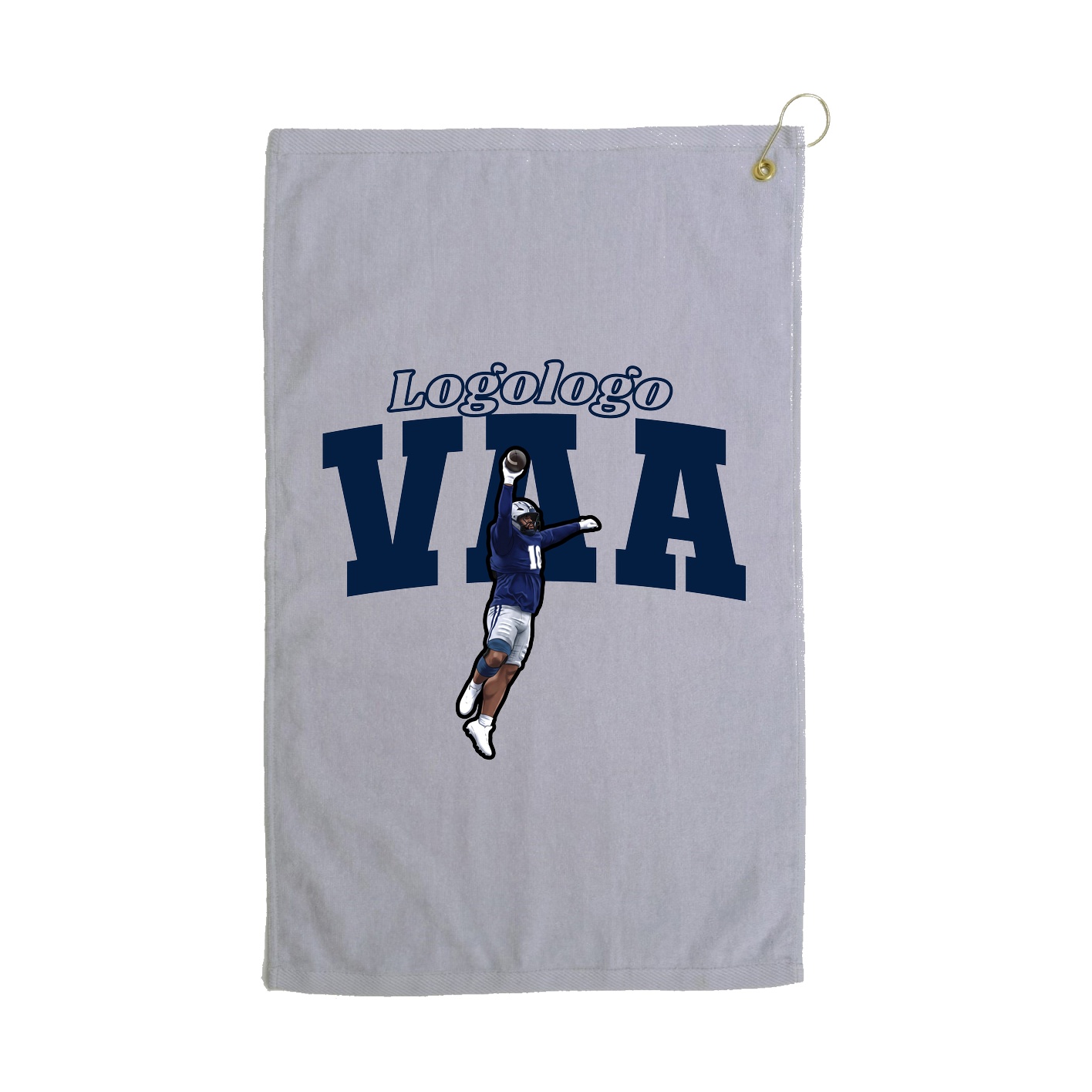 Golf Towel — Name Arch in Grey