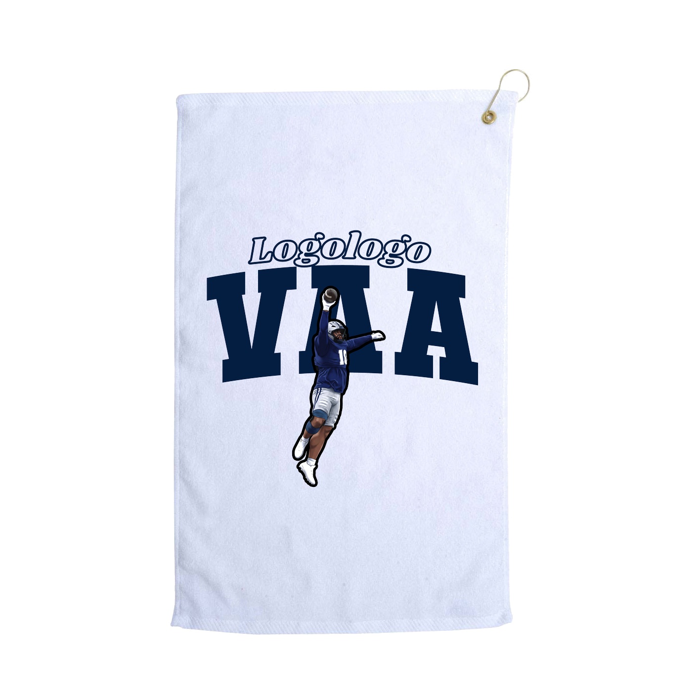 Golf Towel — Name Arch in White