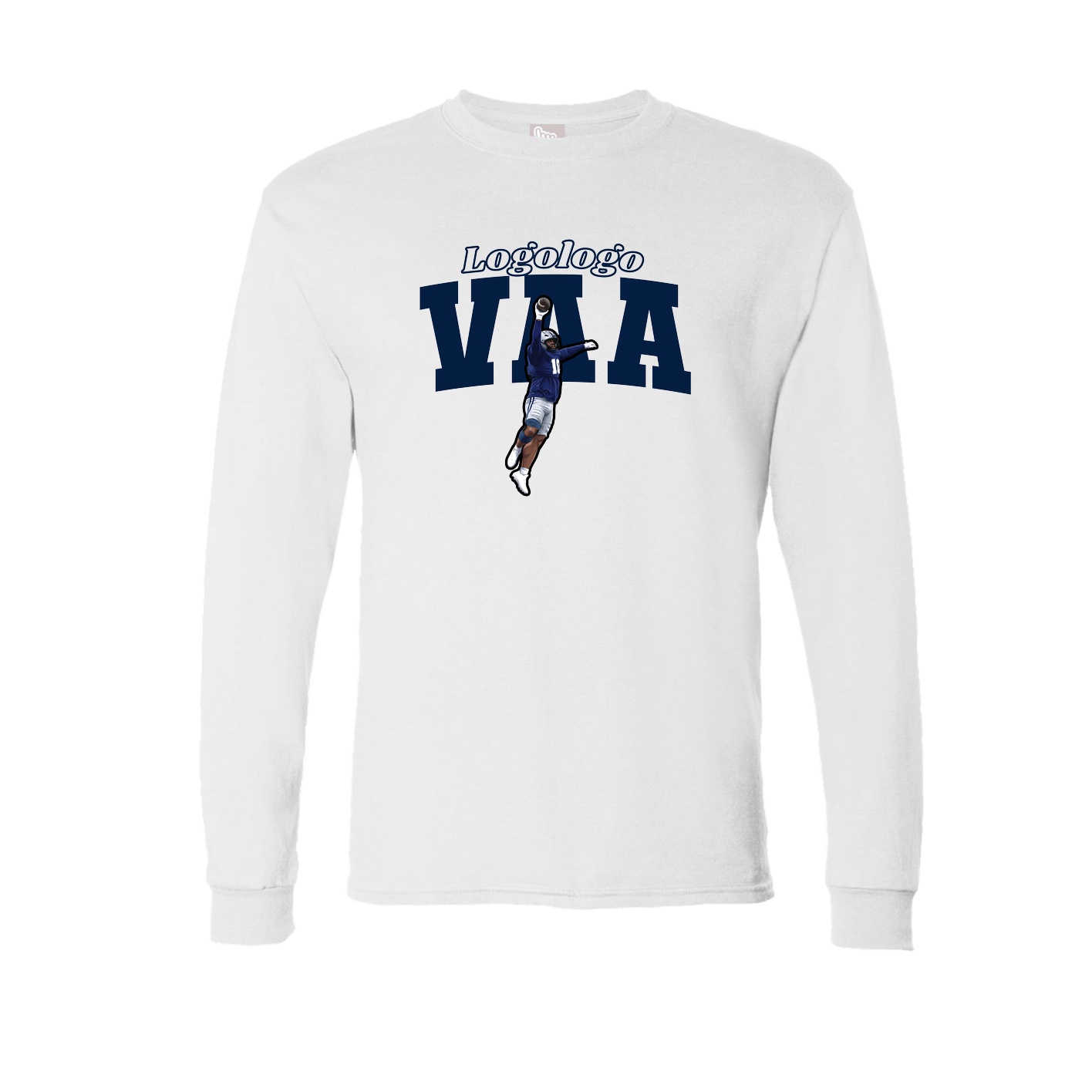 Long Sleeve Tee — Name Arch in White