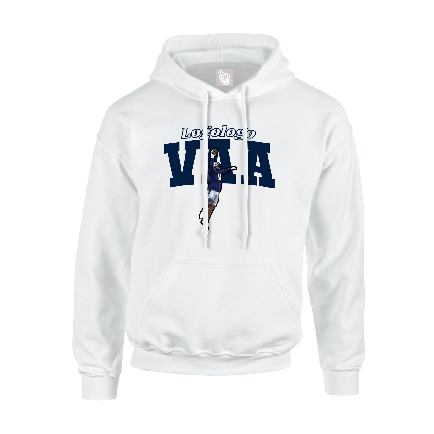 Youth Hoodie — Name Arch in White