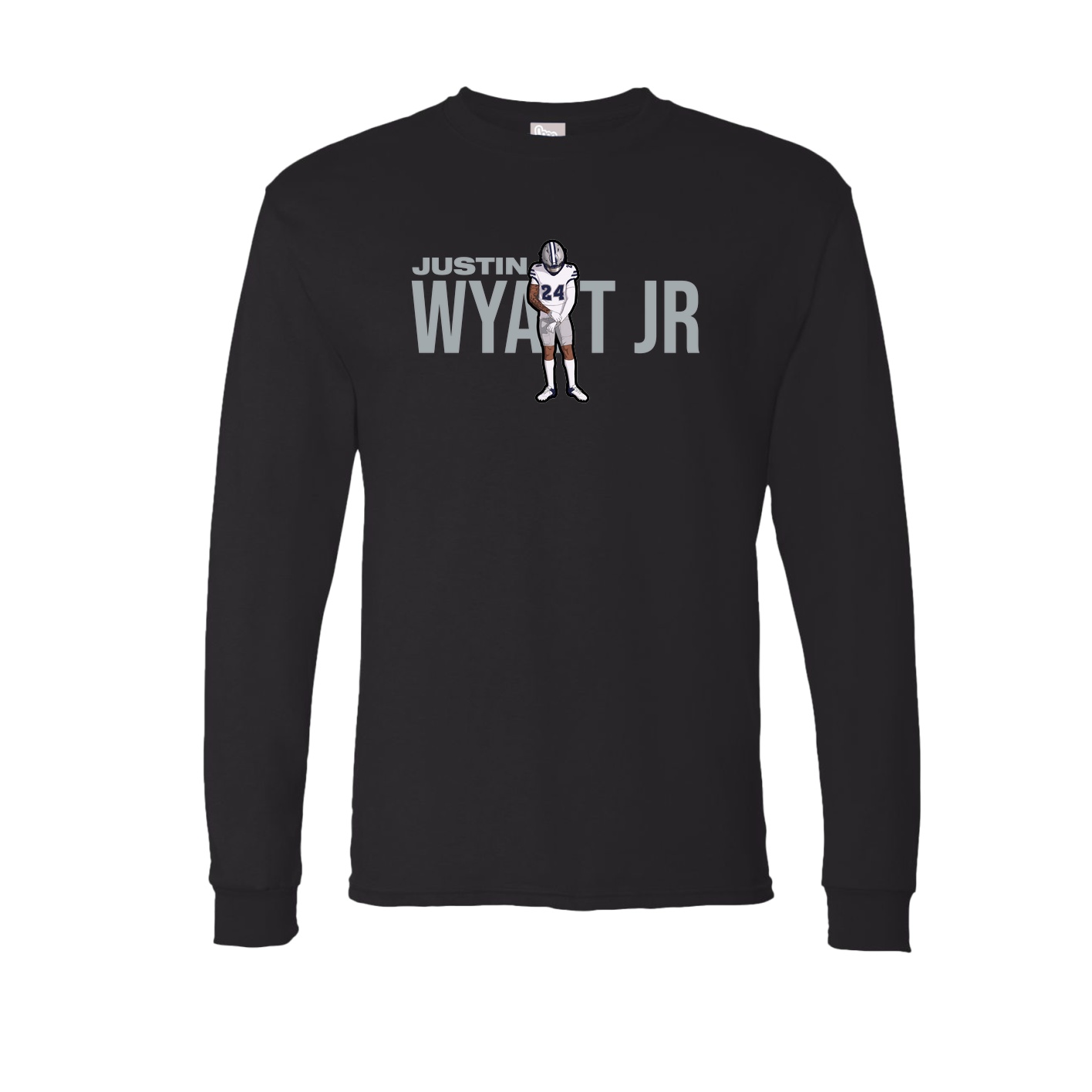 Long Sleeve Tee — Player Name in Black