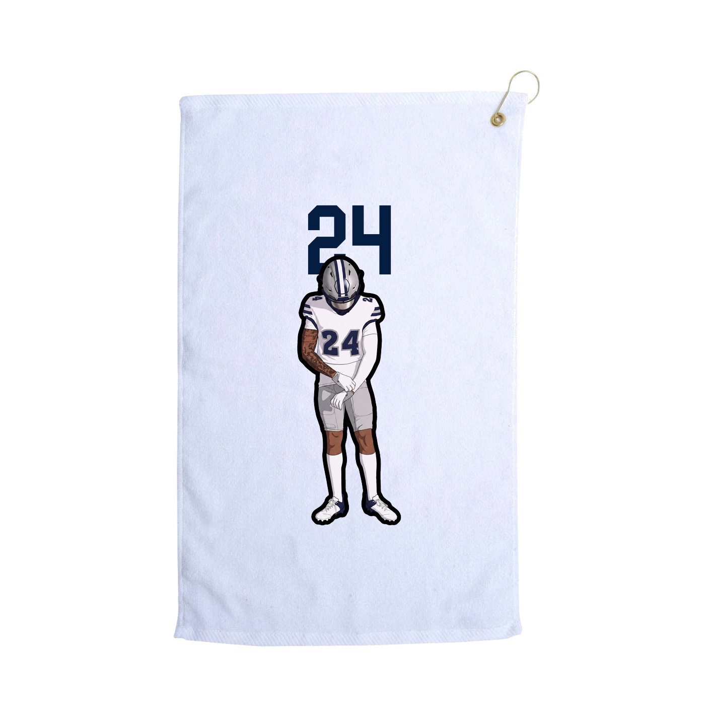 Golf Towel — Number Top in White