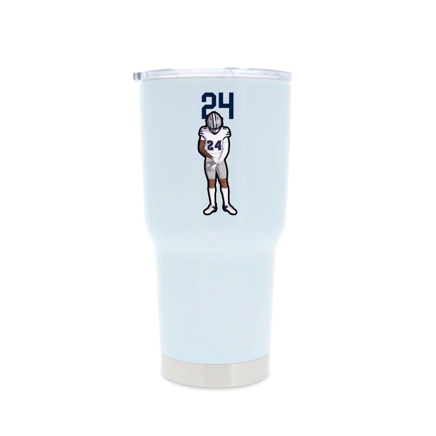 30oz Stainless Steel Tumbler — Number Top in White