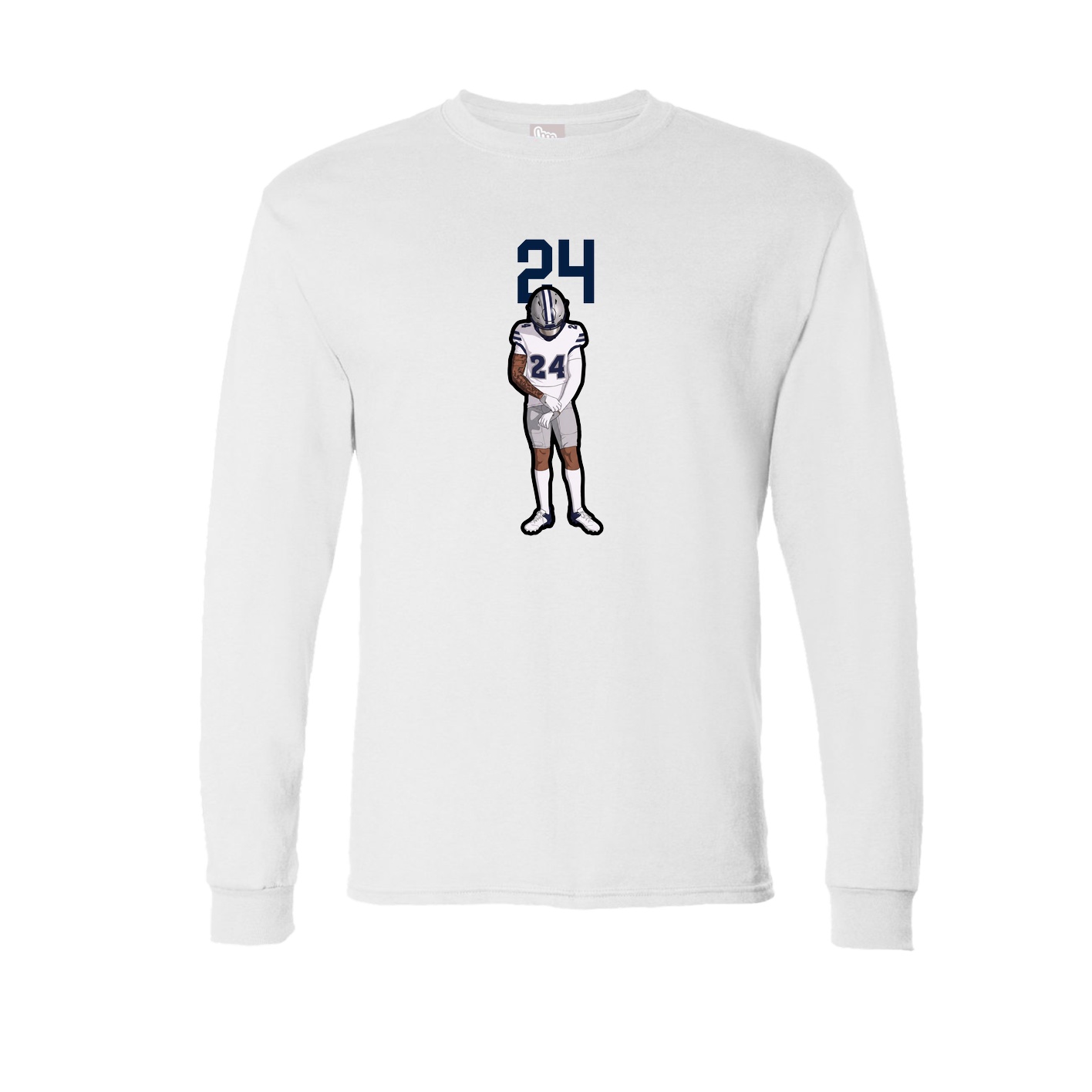 Long Sleeve Tee — Number Top in White