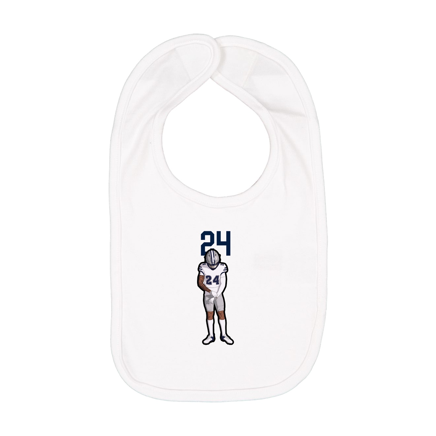Infant Bib — Number Top in White