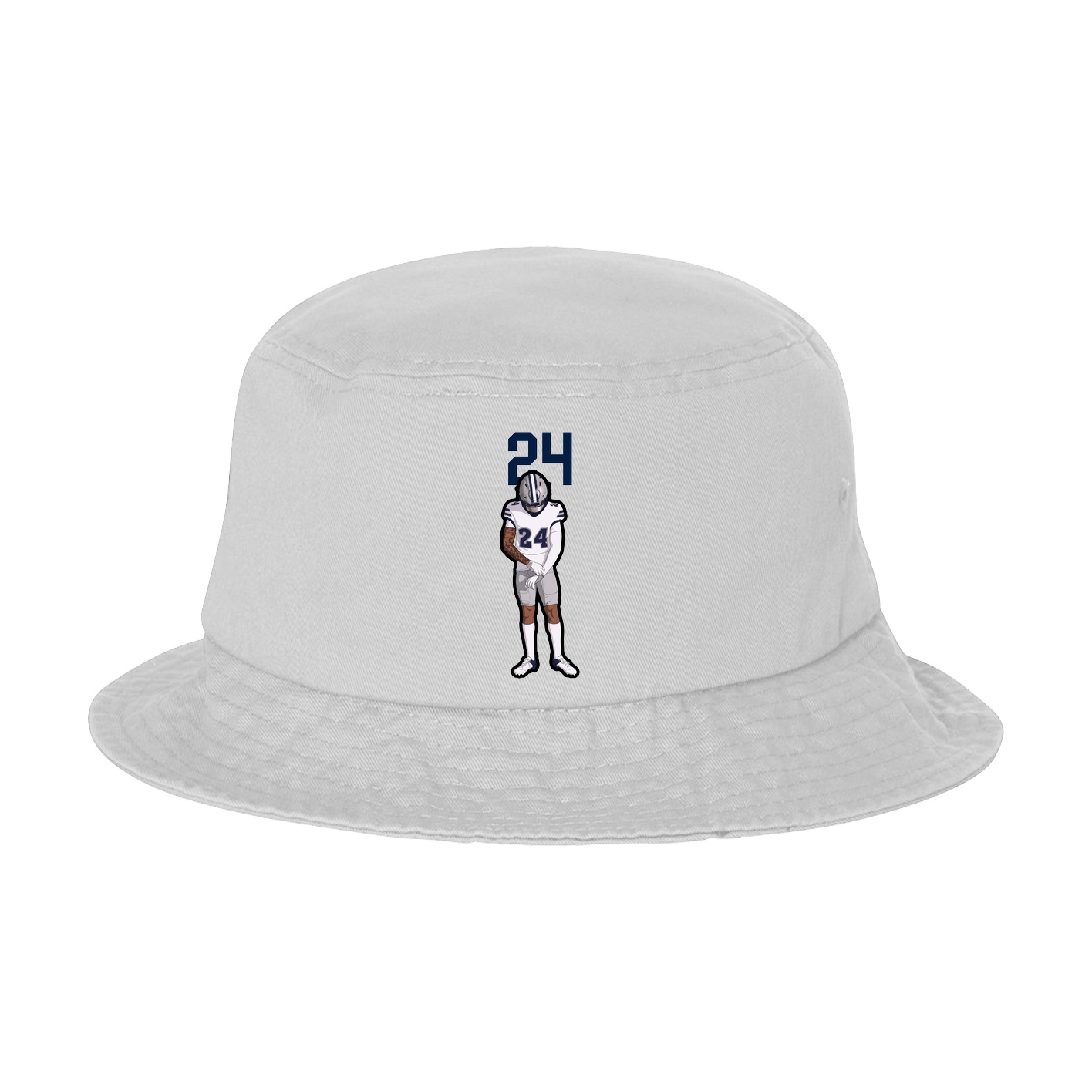 Bucket Cap — Number Top in White