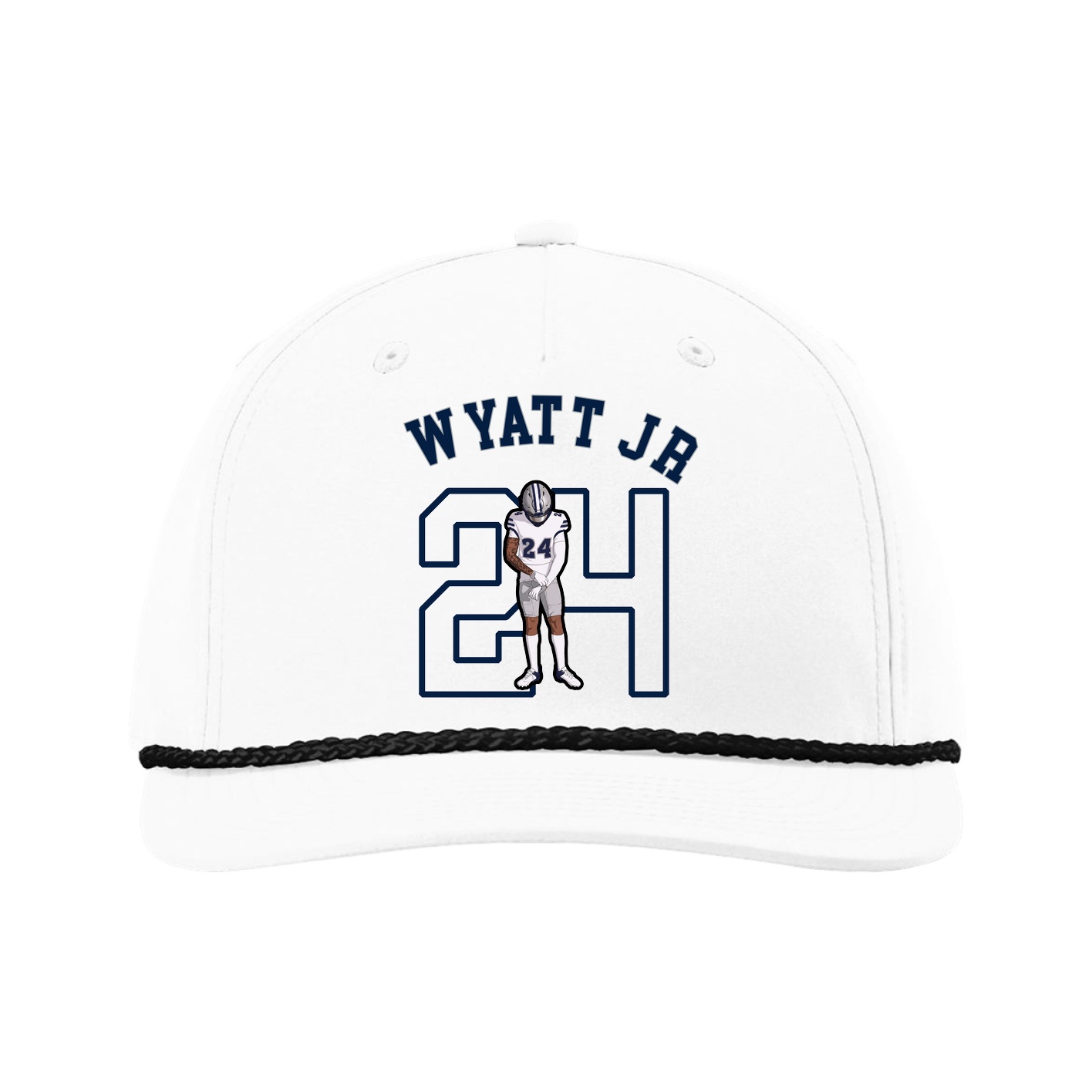 Five-Panel Classic Rope Cap — Shirsey Arch in White