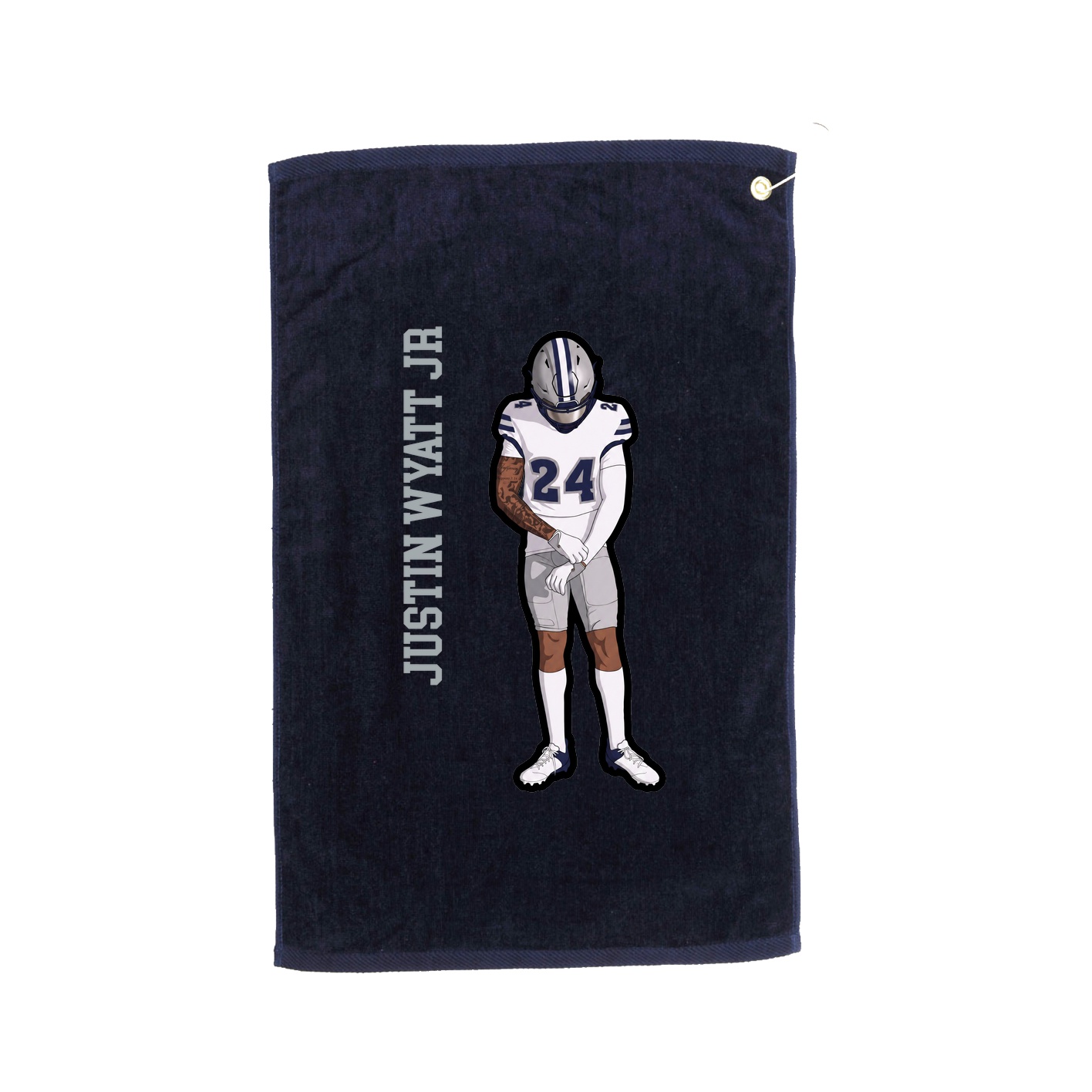 Golf Towel — Name Vertical in Navy